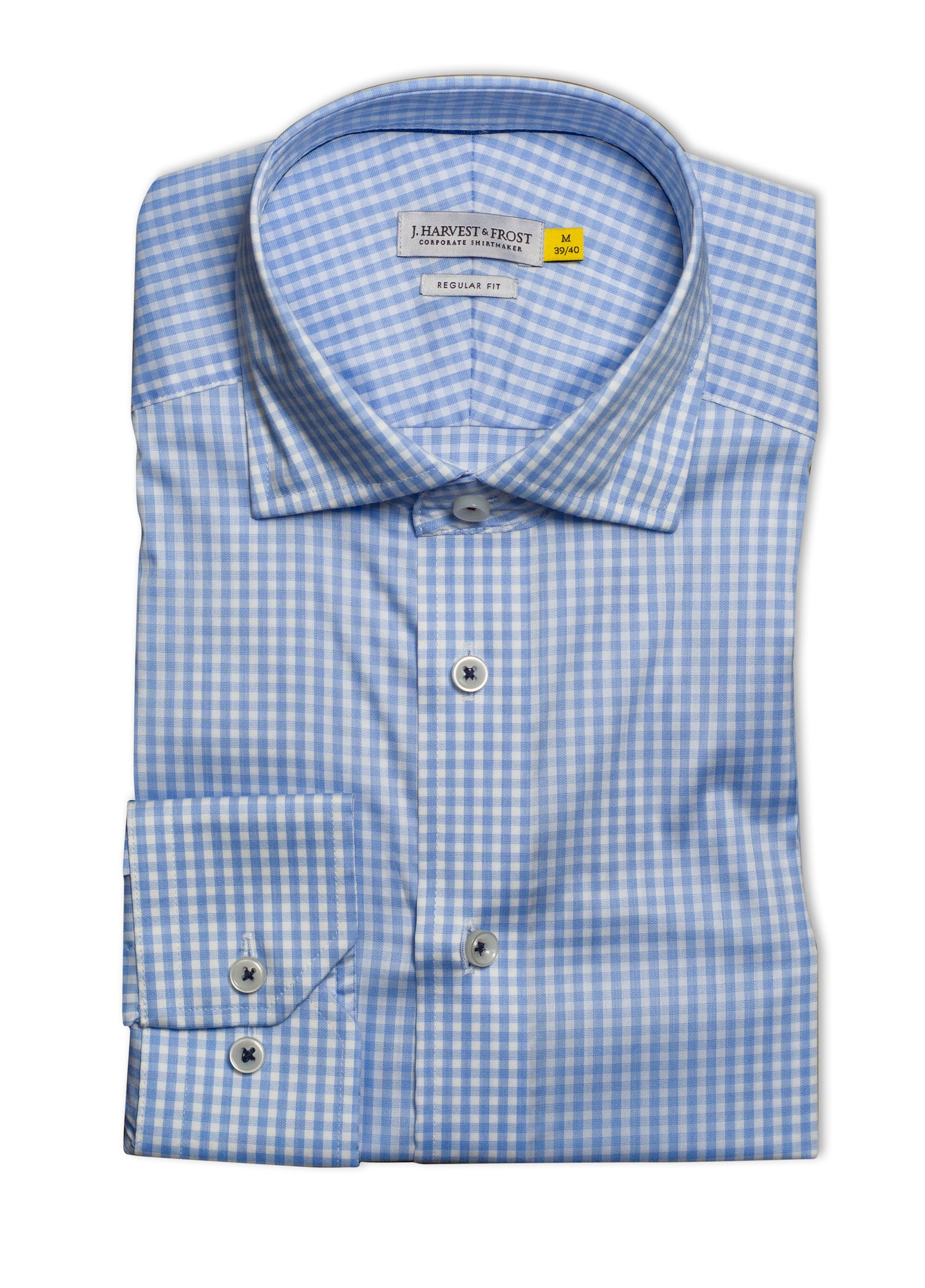 JH&F Yellow Bow 53 Regular Sky Blue Check