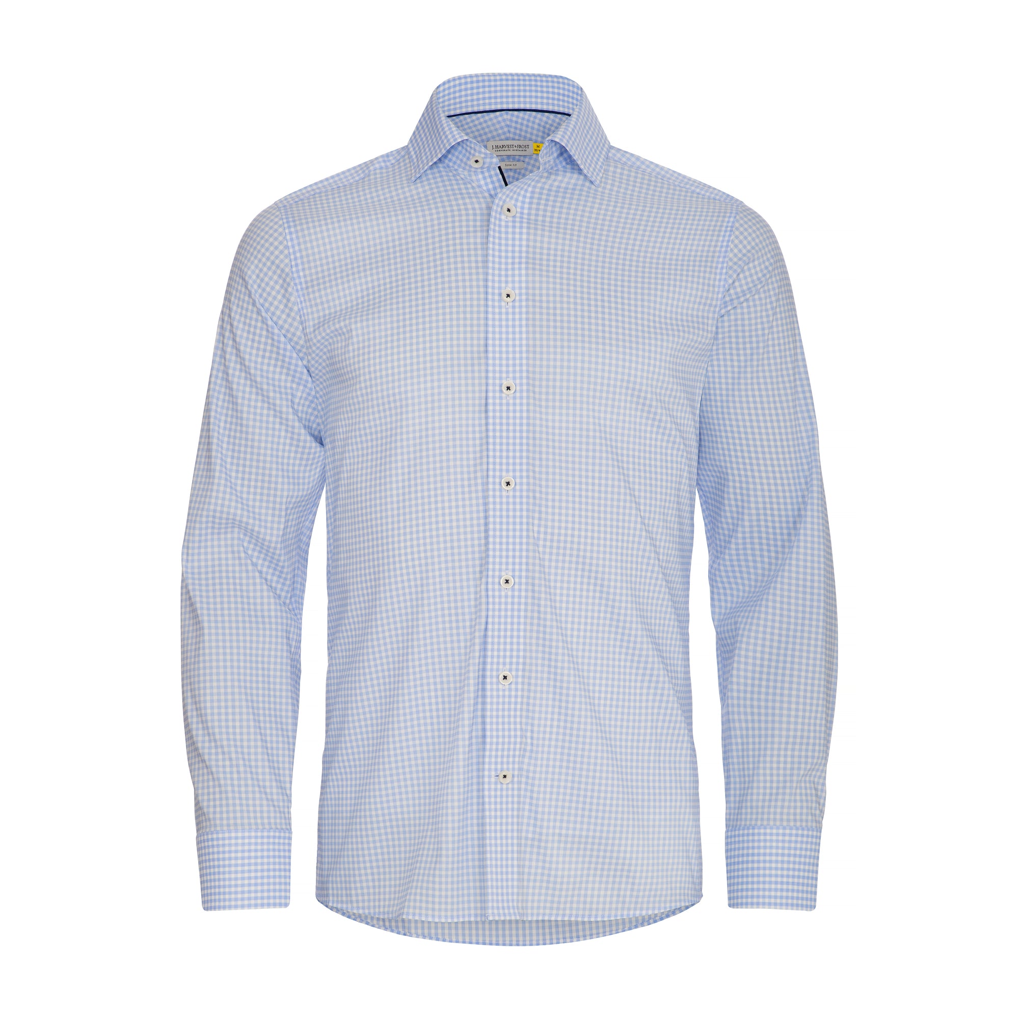 JH&F Yellow Bow 53 Regular Sky Blue Check