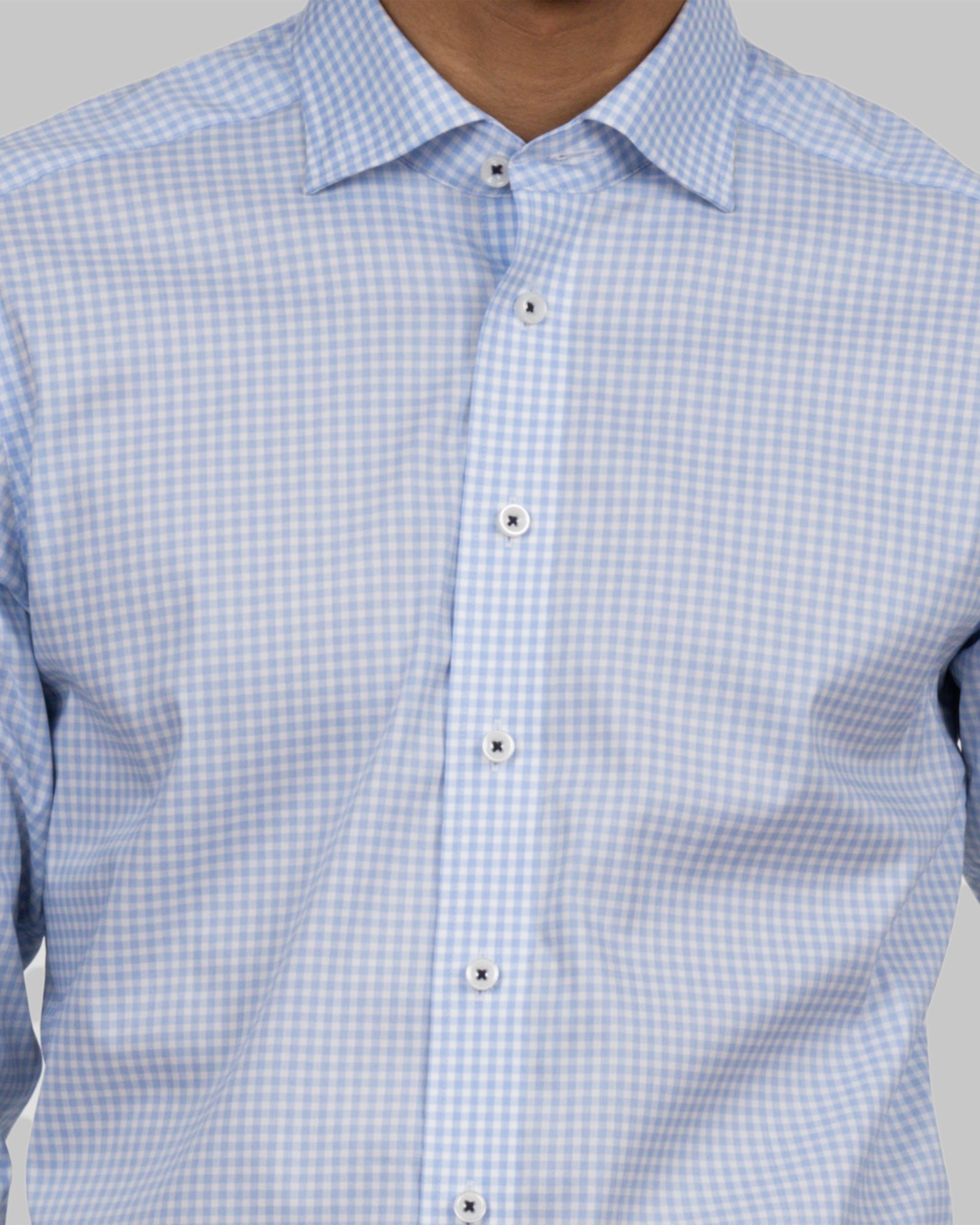 JH&F Yellow Bow 53 Slim Skyblue Check