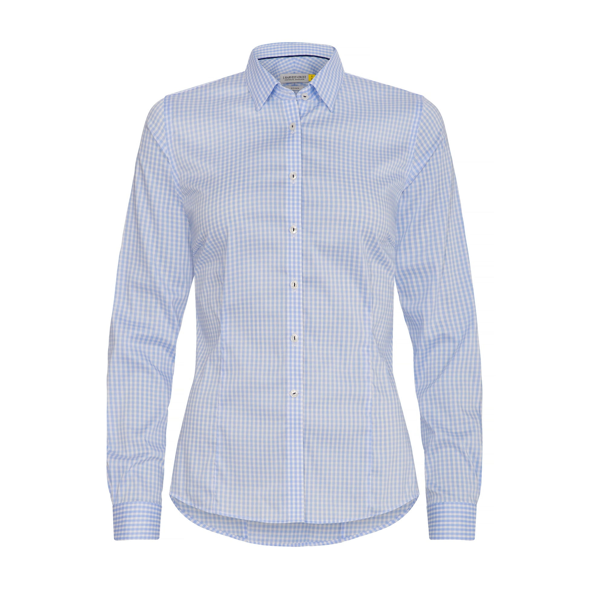 JH&F Yellow Bow 53 Woman Sky Blue Check