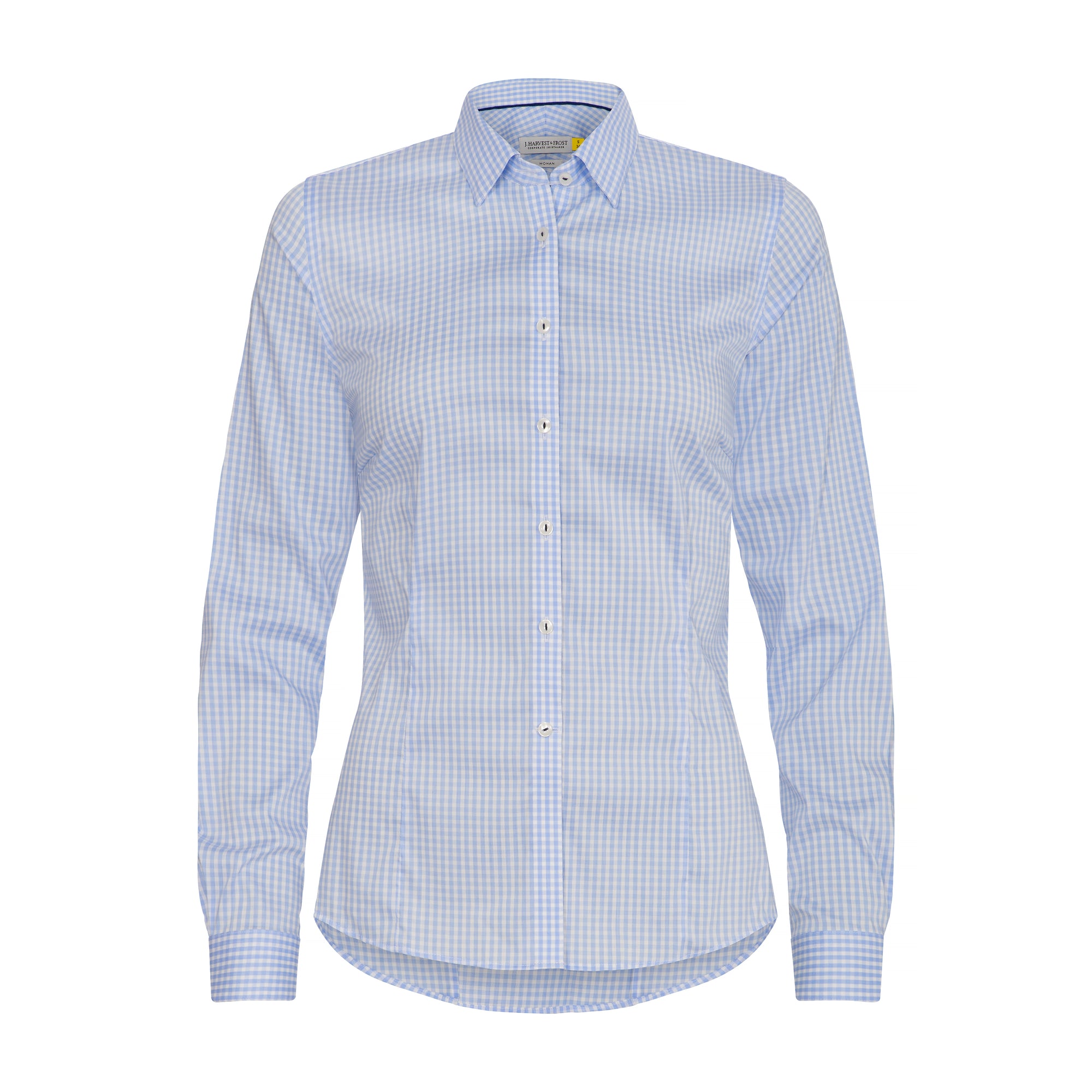 JH&F Yellow Bow 53 Woman Sky Blue Check