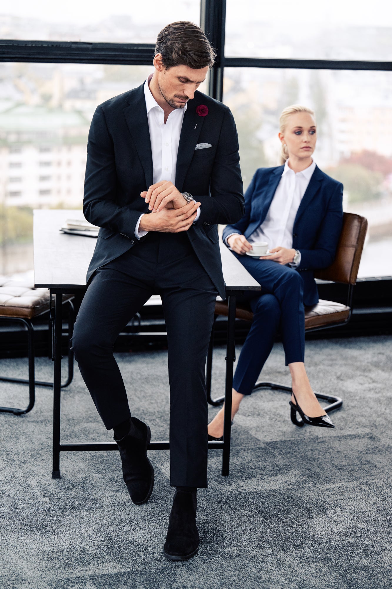 JH&F Classic Trousers Grey Melange