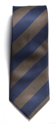 JH&F Tie Regimental Stripe Navy/Brown