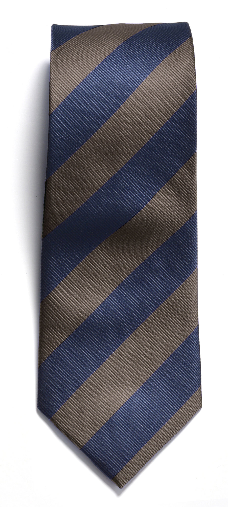 JH&F Tie Regimental Stripe Navy/Brown