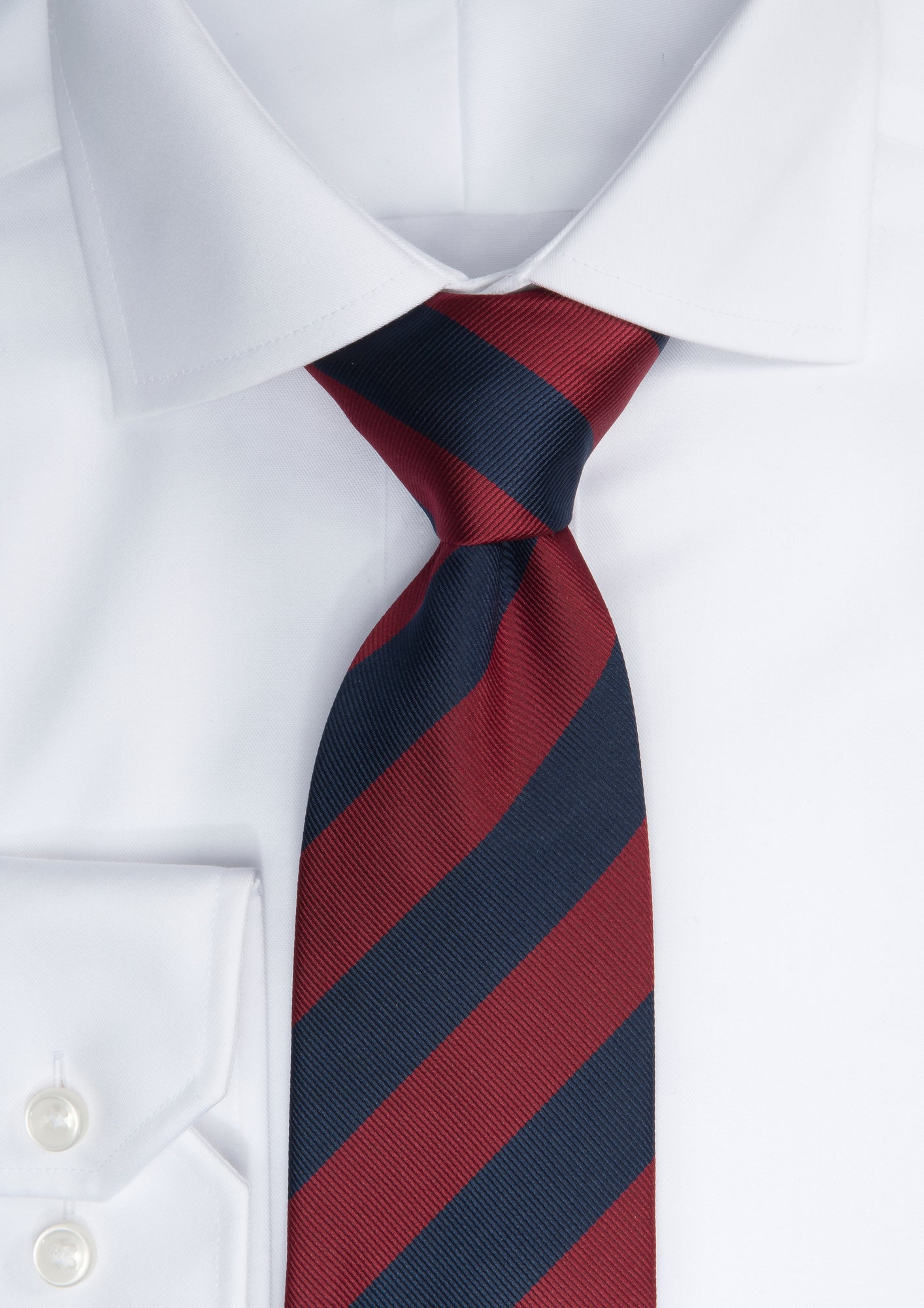 JH&F Tie Regimental Stripe Navy / Wine