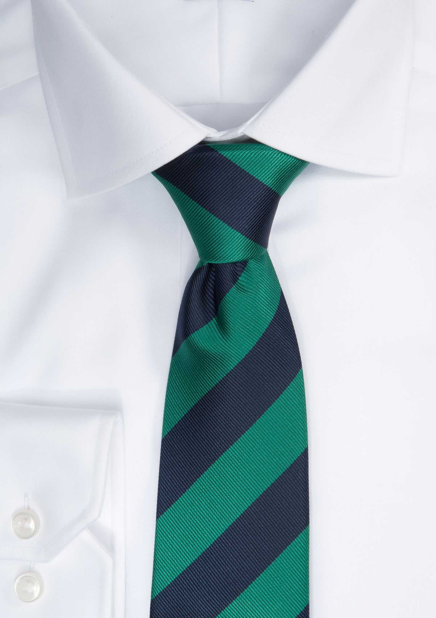 JH&F Tie Regimental Stripe Navy/Green