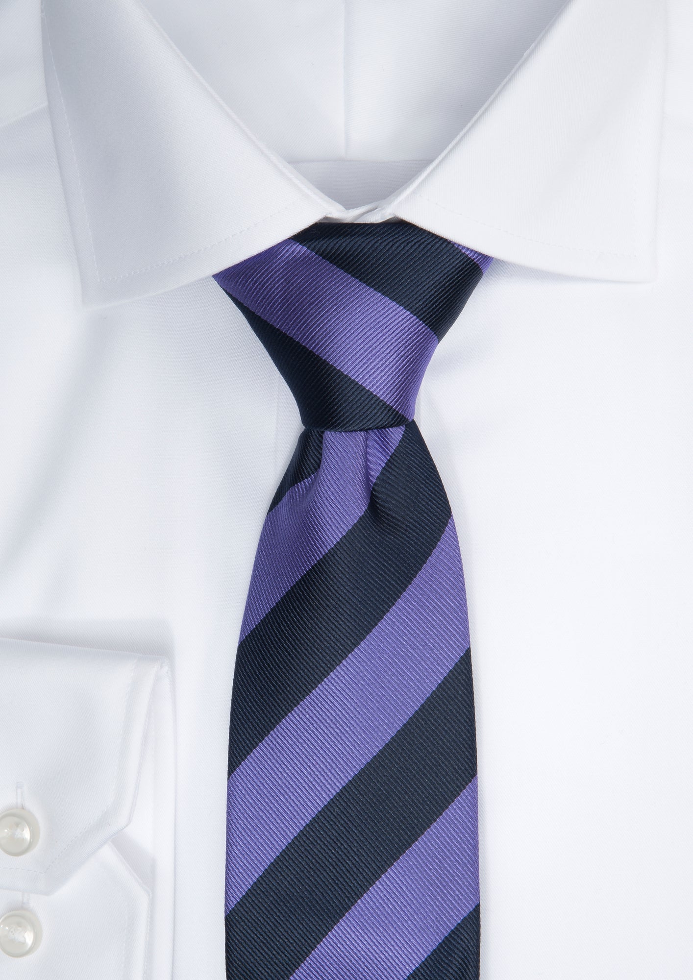 JH&F Tie Regimental Stripe Navy/Purple