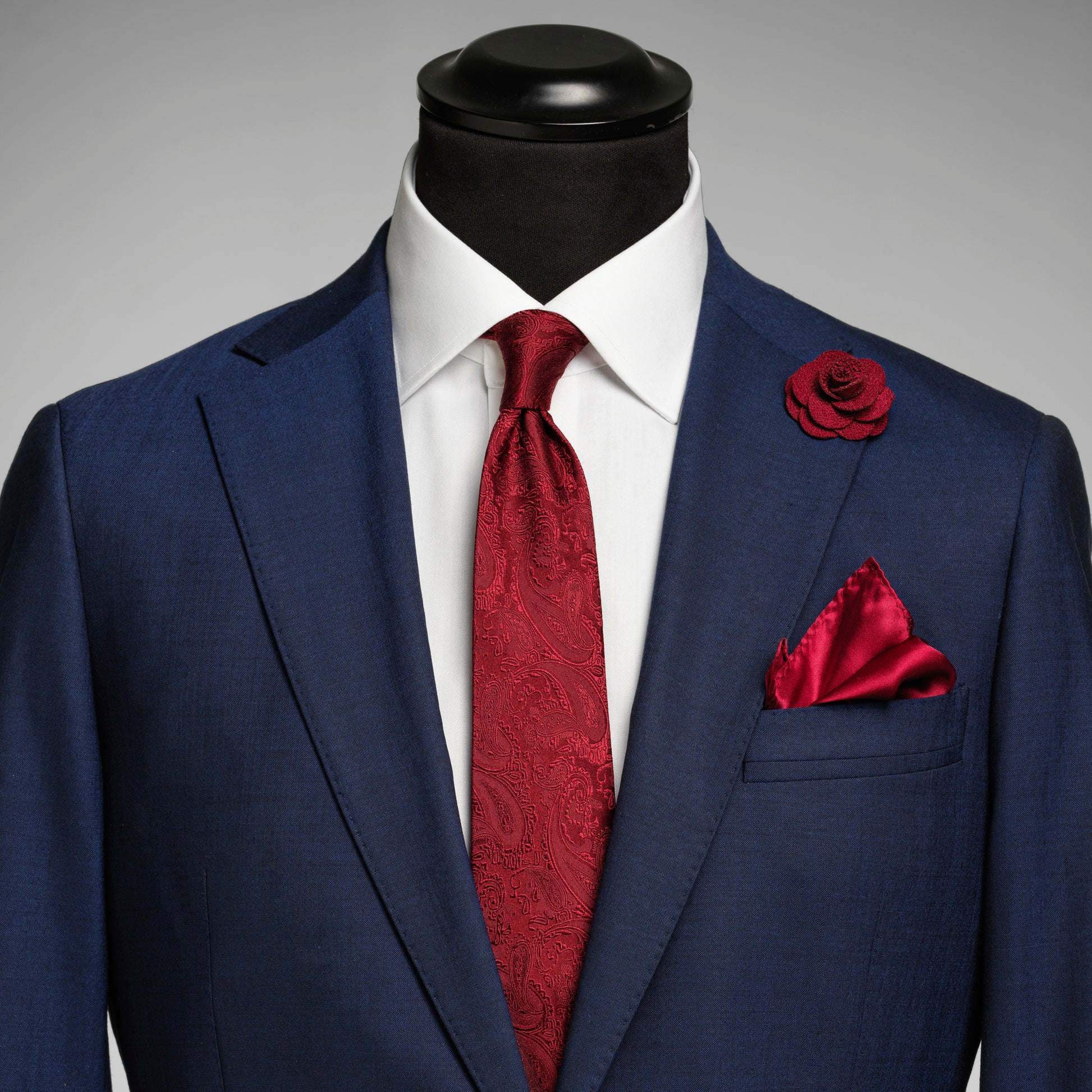 Giftbox Solid Paisley Tie Wine