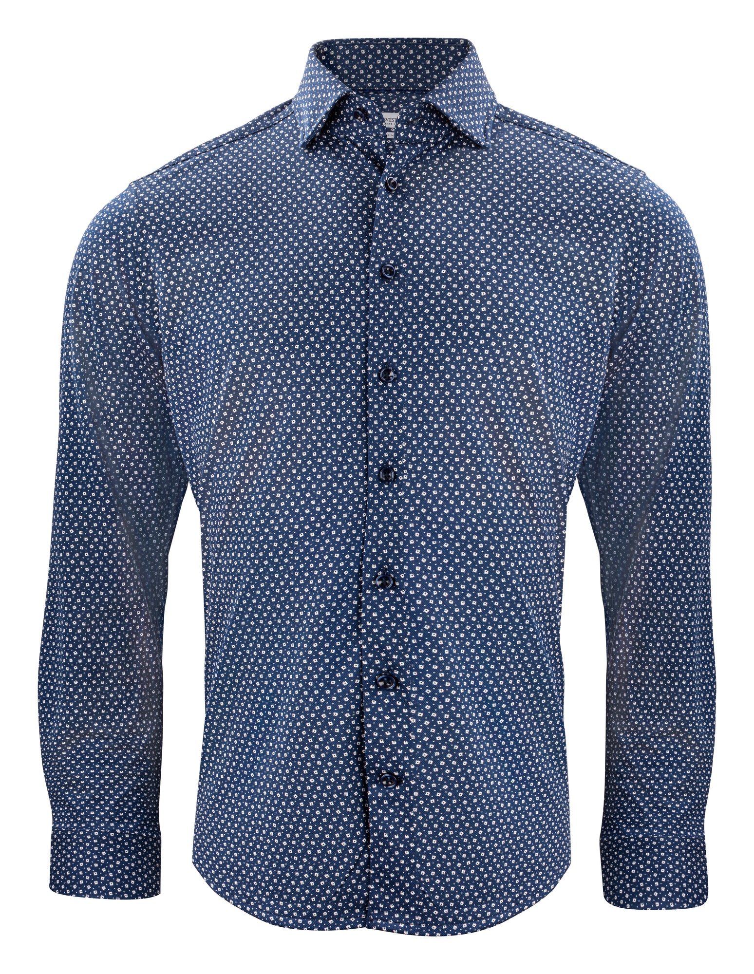 IB131 Pique Knit Regular Navy Print