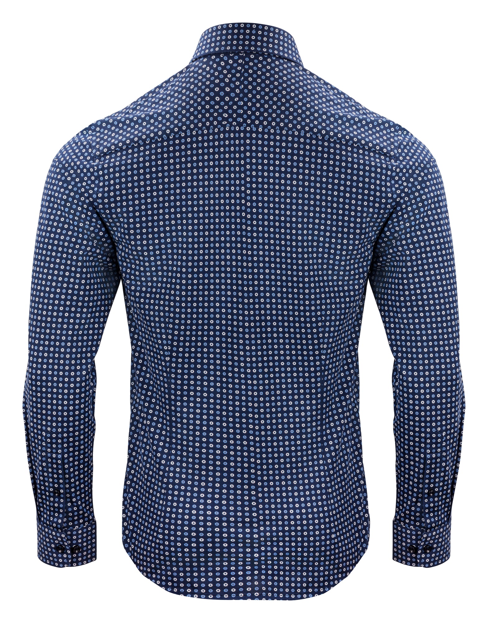 IB131 Pique Knit Regular Blue Print
