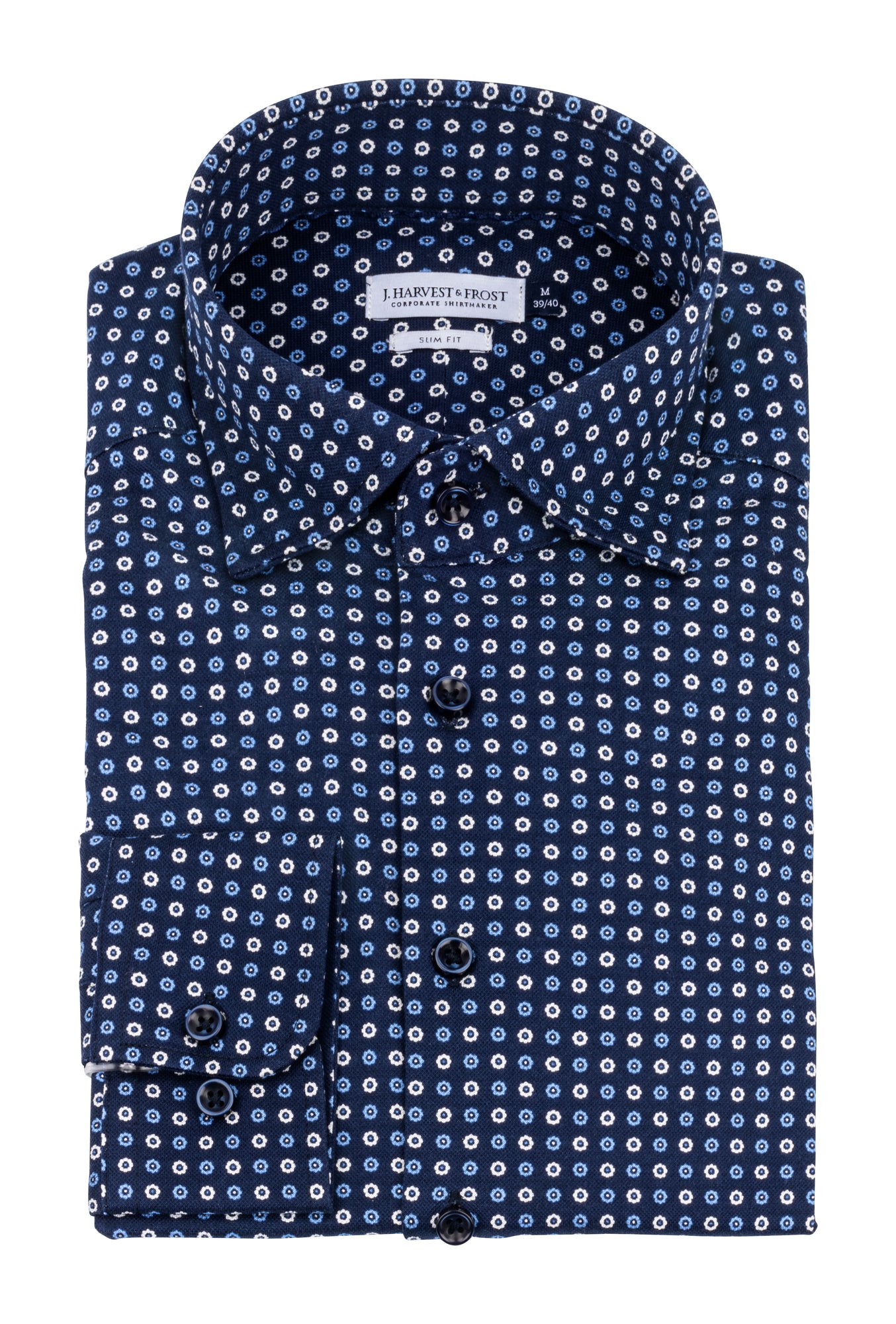 IB131 Pique Knit Regular Blue Print