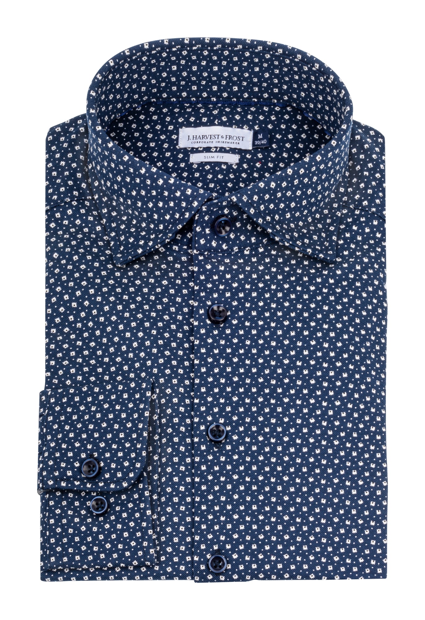 IB131 Pique Knit Slim Navy Print