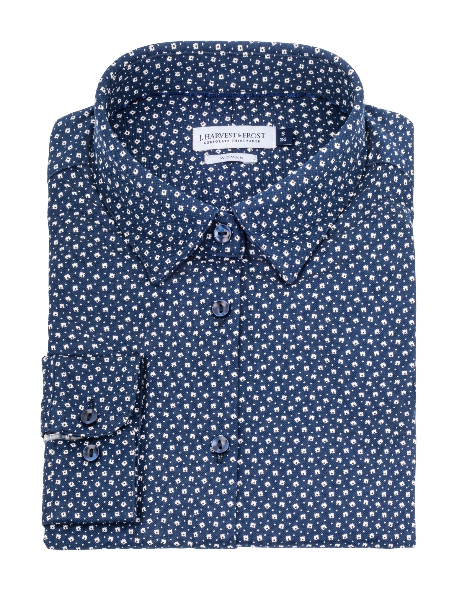 IB131 Pique Knit Woman Navy Print