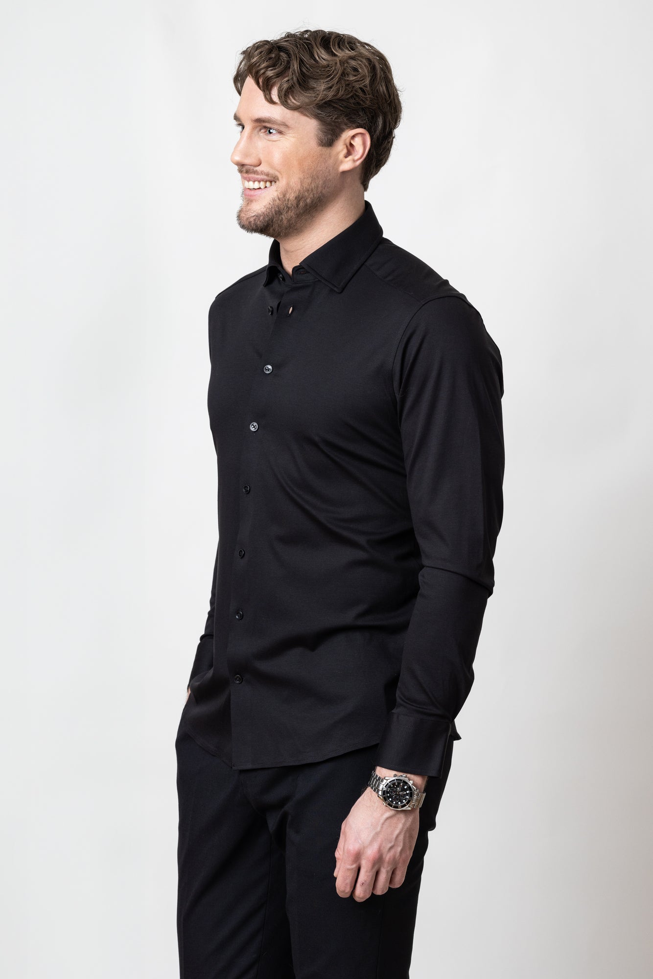 IB132 Interlock Knit Regular Black