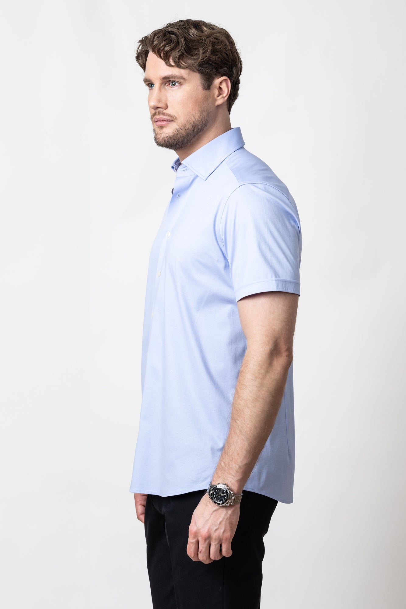 IB132 Interlock Knit S/S Regular Sky Blue