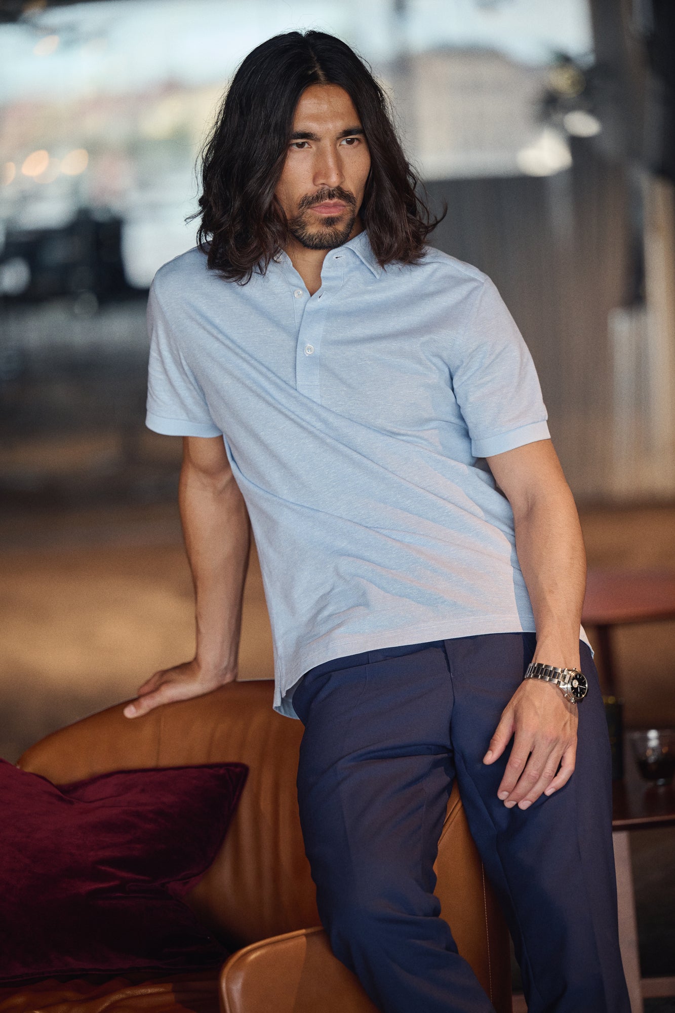 Indigo Bow 133 S/S Polo Tailored Fit Navy