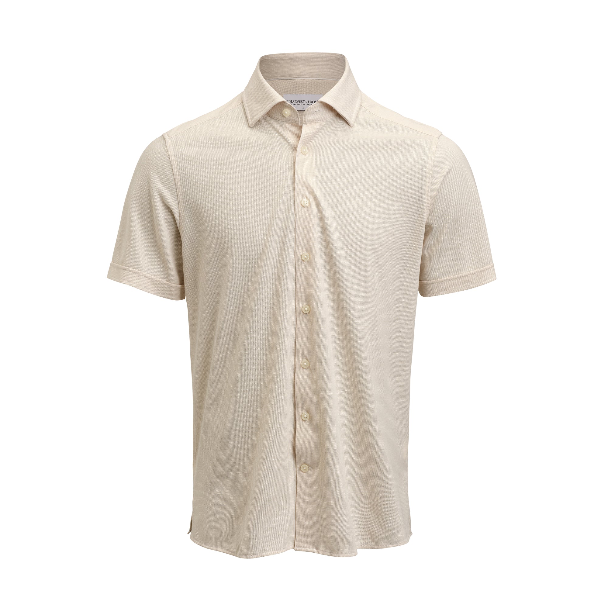 Indigo Bow 133 S/S Shirt Tailored Fit Sand