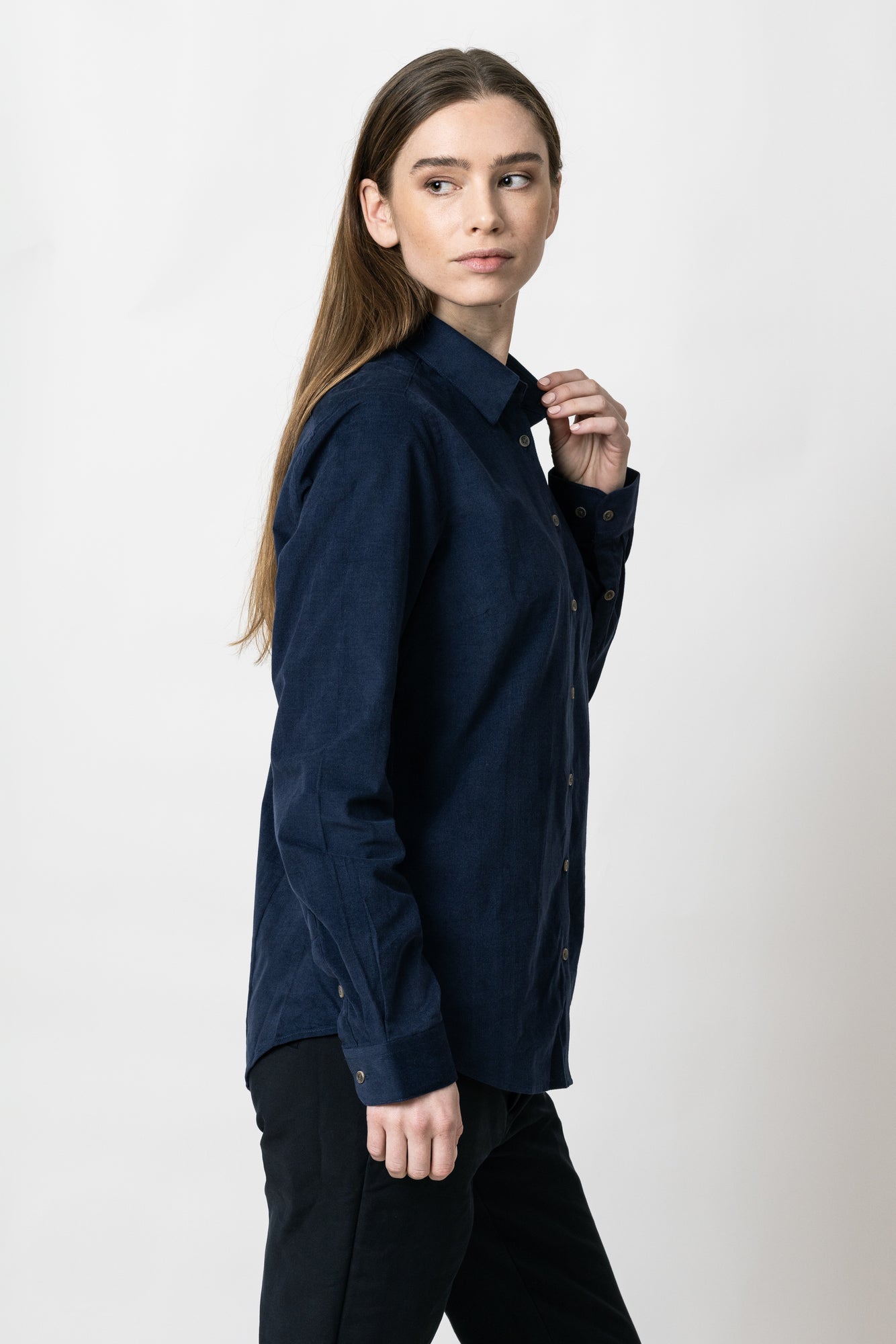 IB134 Micro Cord Woman Contemporary Dark Blue
