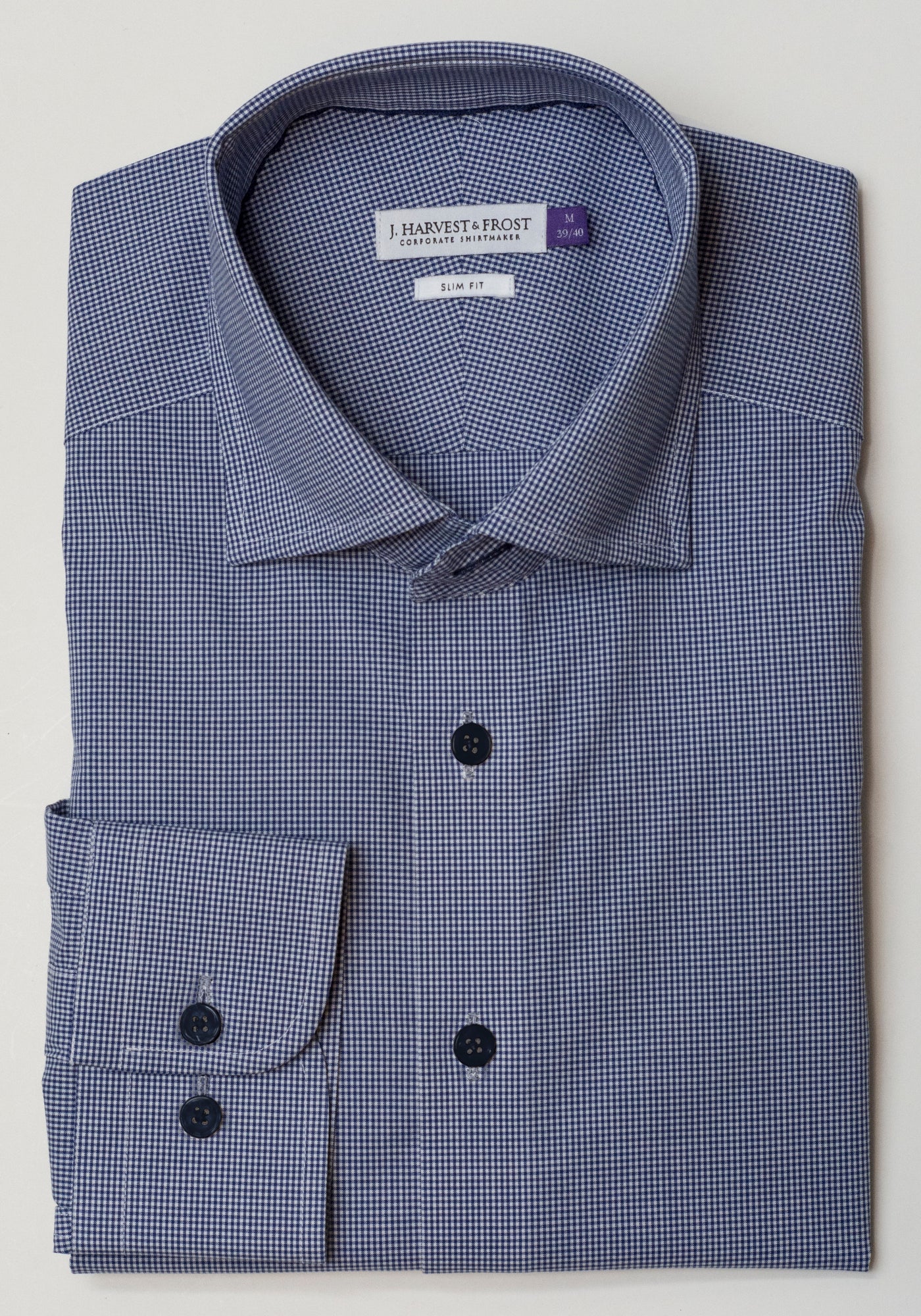 JH&F Purple Bow 141 Regular Fit Navy Check