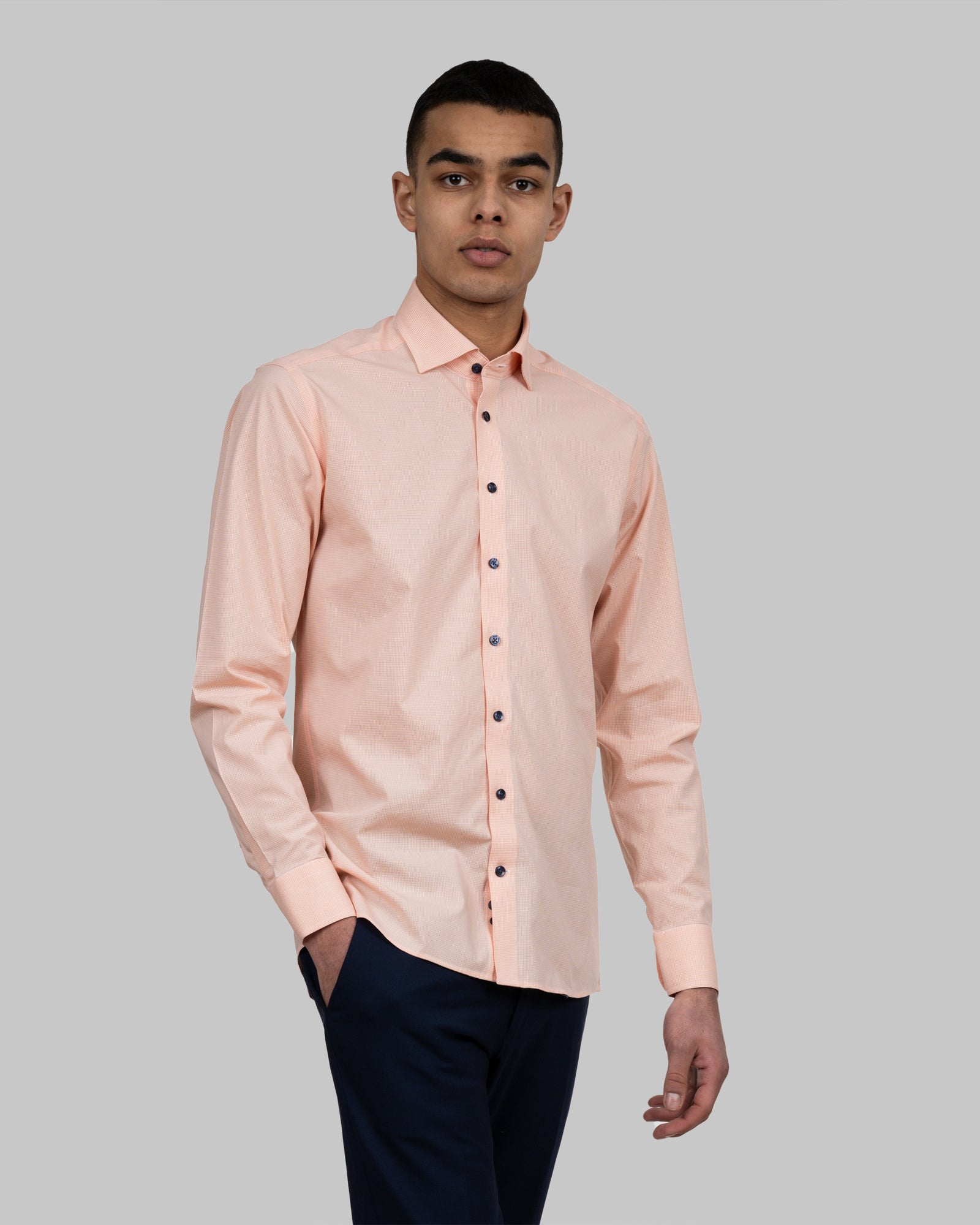 JH&F Purple Bow 141 Slim Fit Orange Check