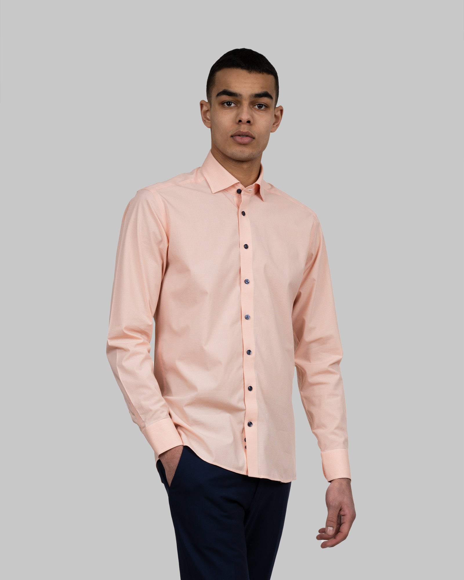 JH&F Purple Bow 141 Slim Fit Orange Check