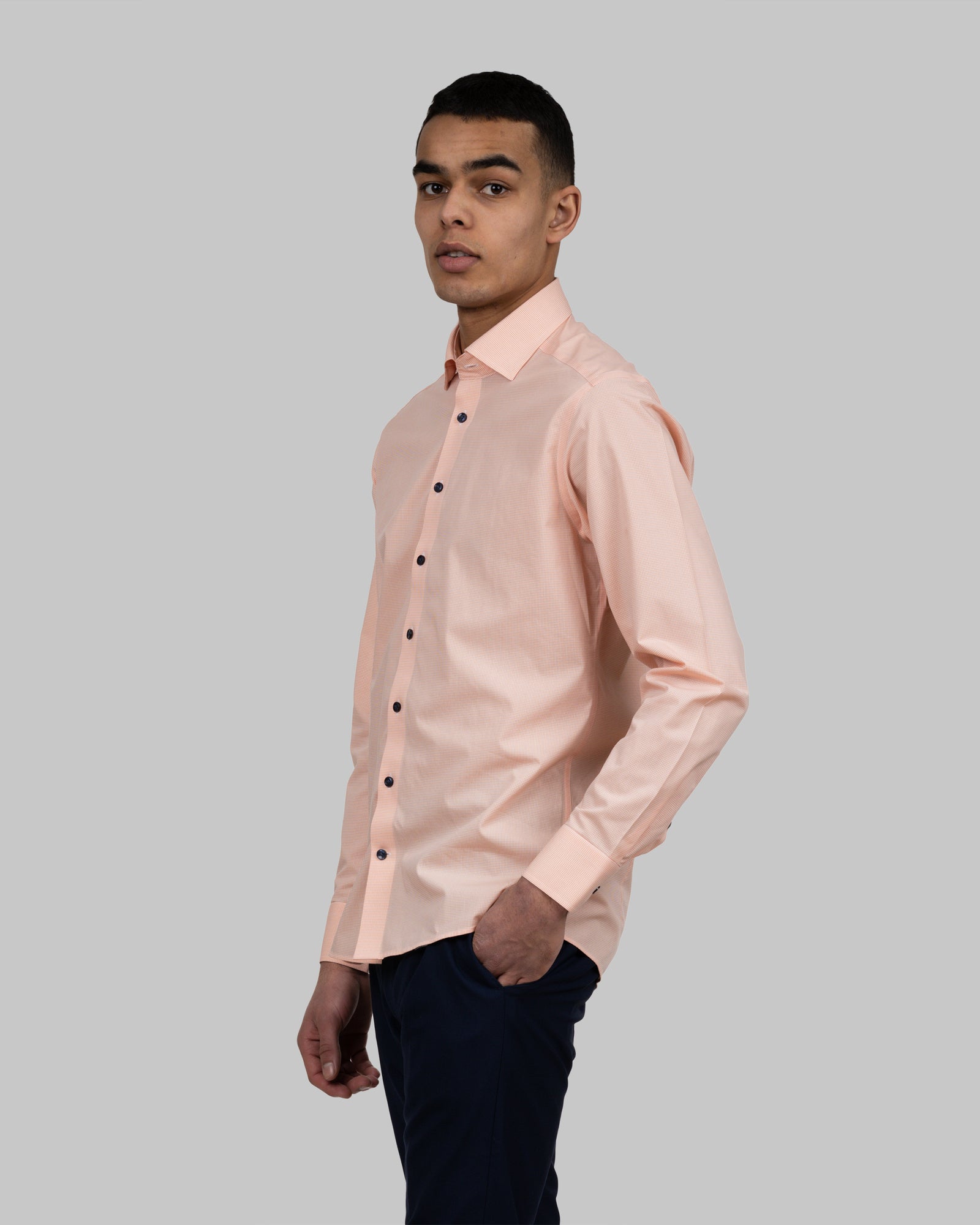 JH&F Purple Bow 141 Slim Fit Orange Check