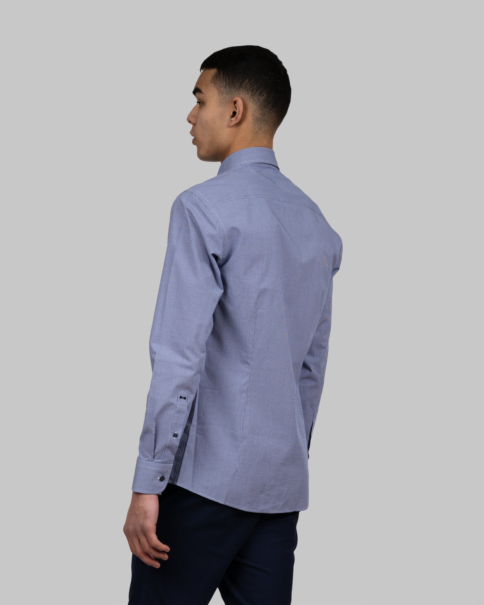 JH&F Purple Bow 141 Slim Fit Navy Check
