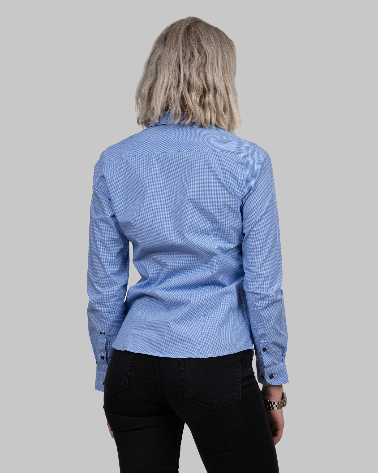 JH&F Purple Bow 141 Women Blue Check