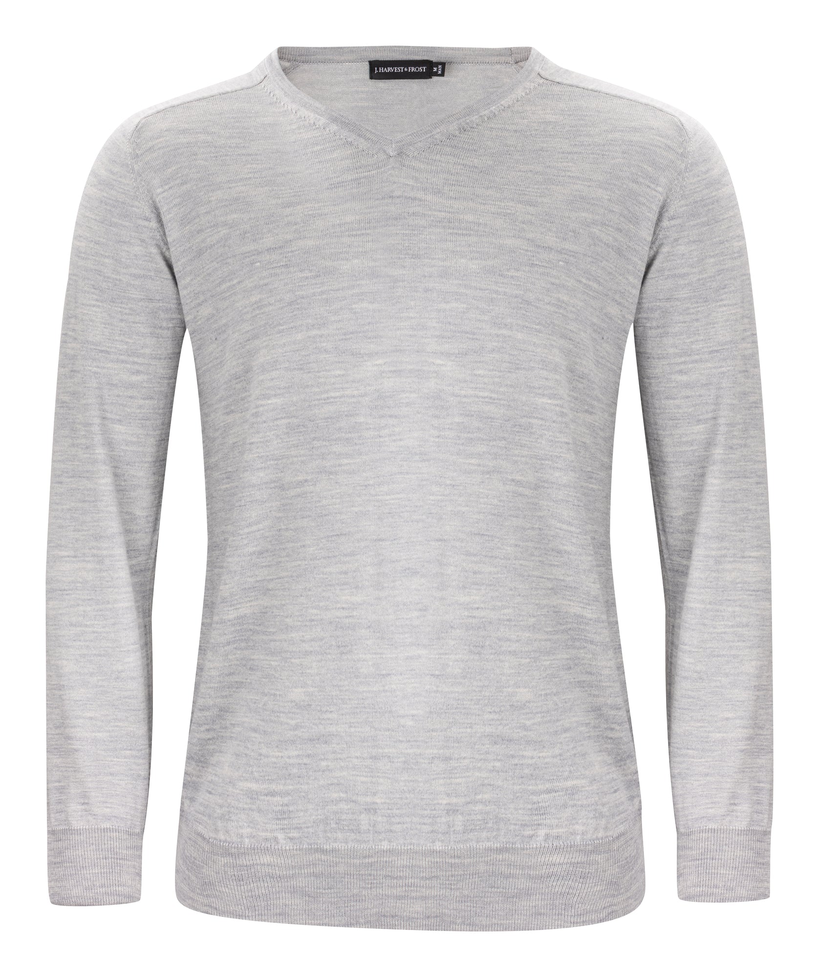 Merino V-Neck Light Grey Melange