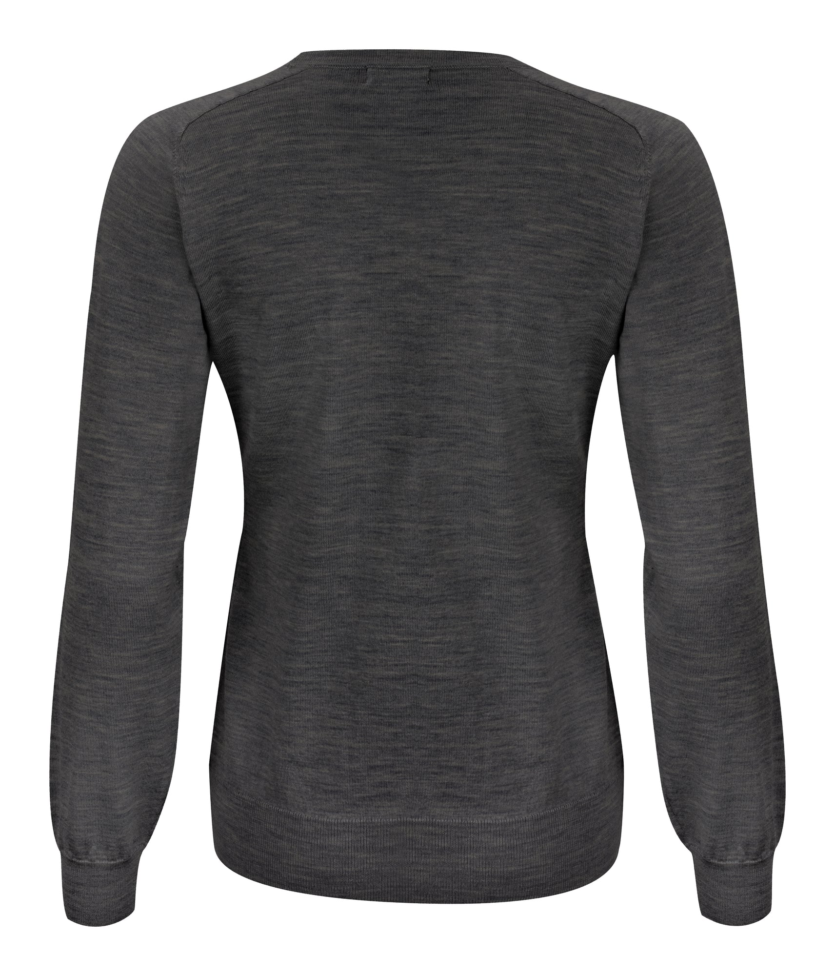 Merino V-Neck Woman Grey Melange