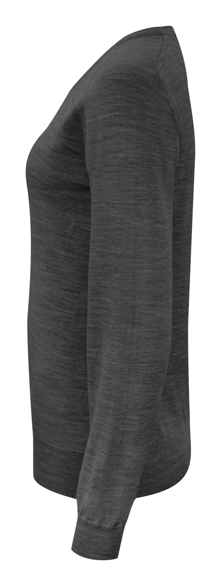 Merino V-Neck Woman Grey Melange