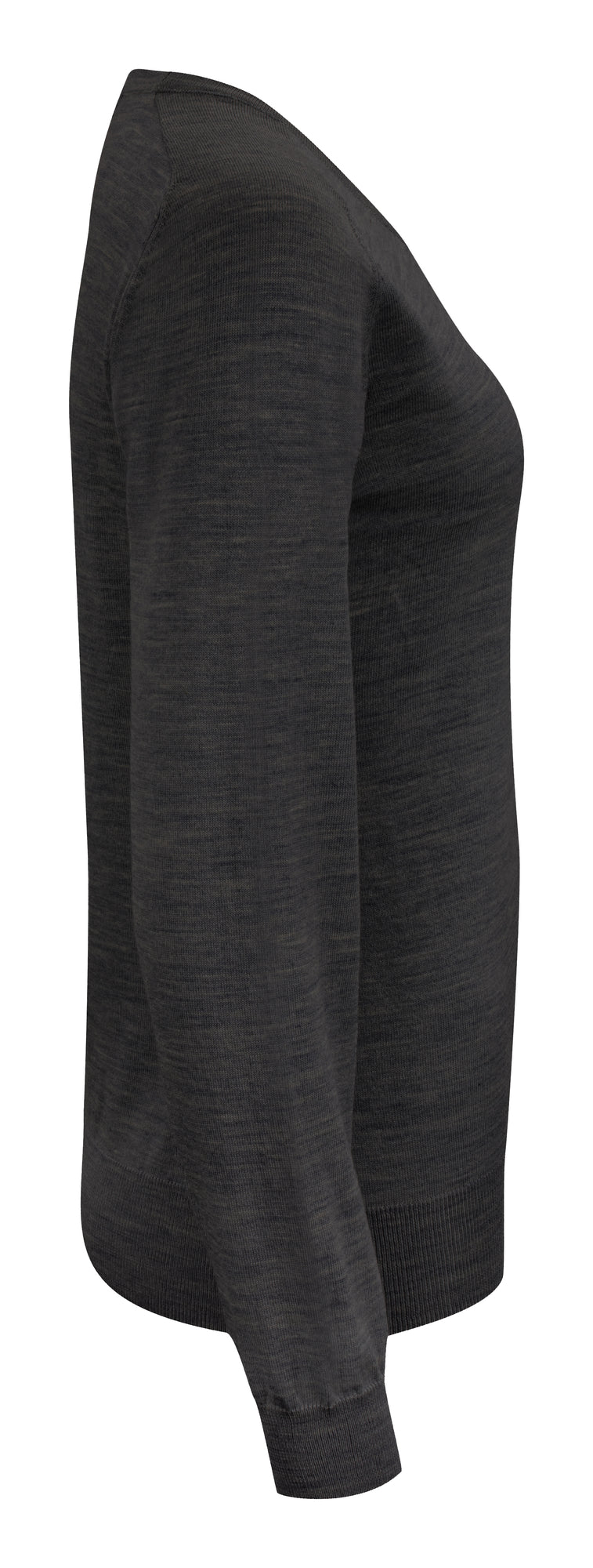 Merino V-Neck Woman Grey Melange