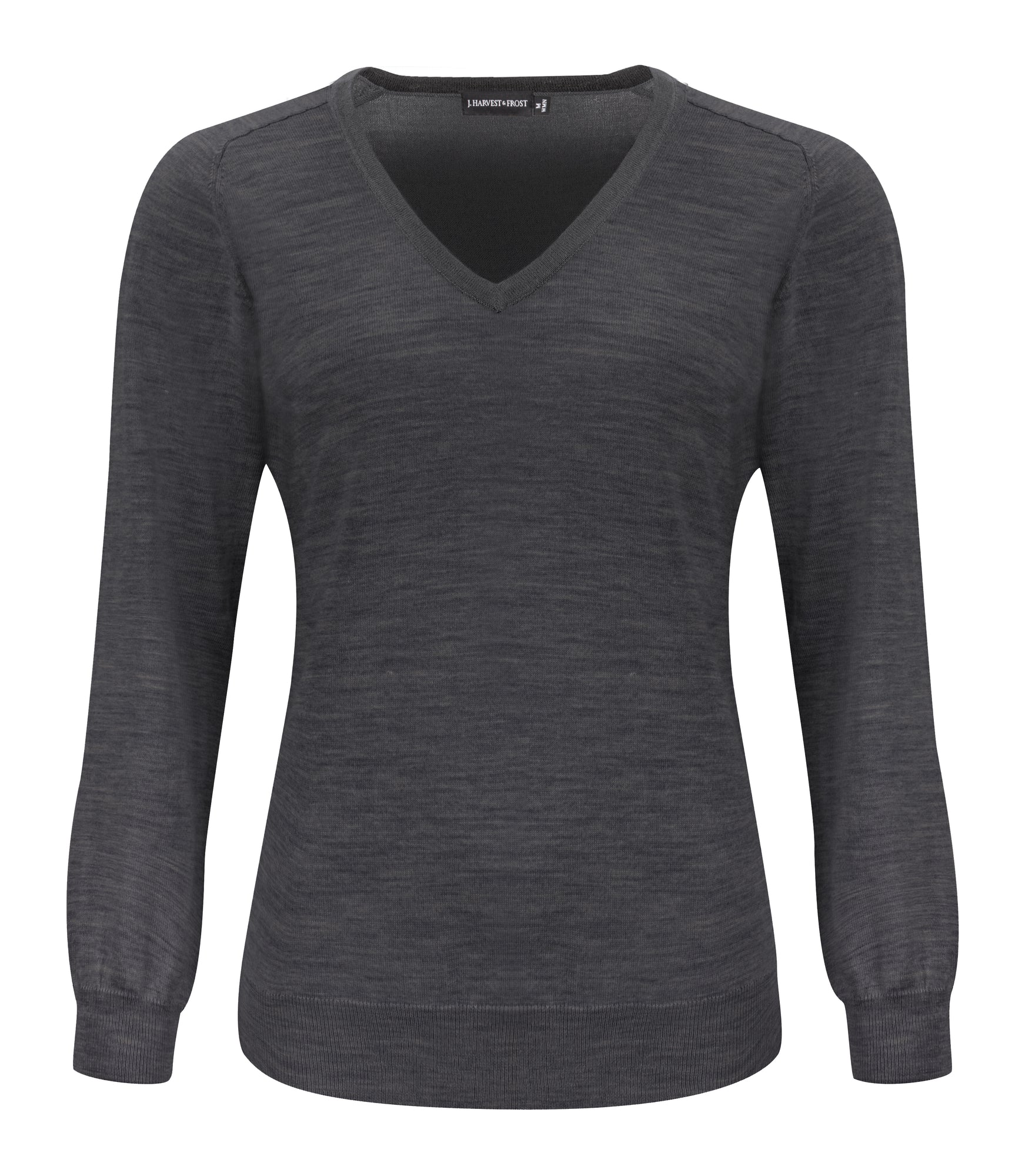 Merino V-Neck Woman Grey Melange