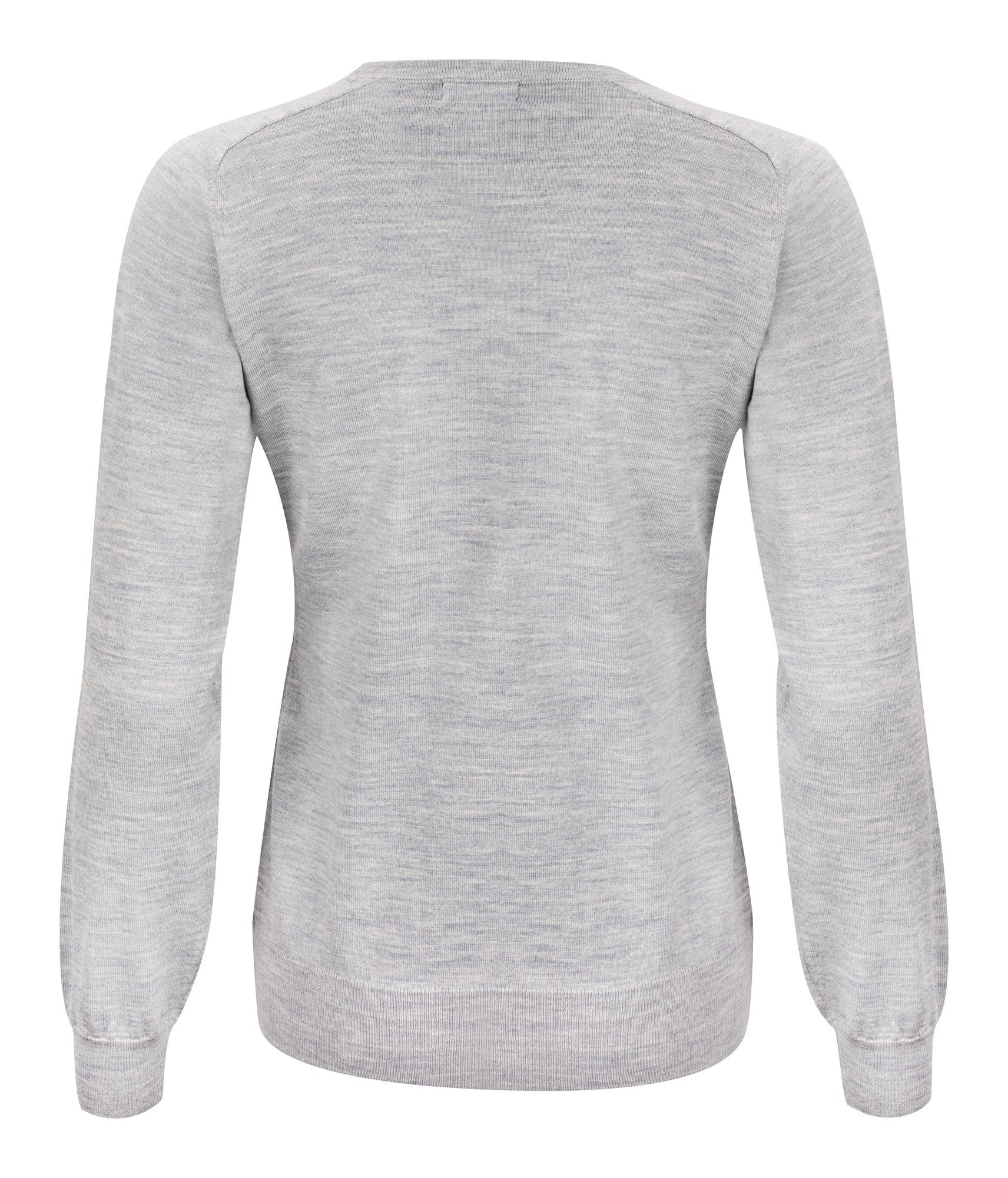 Merino V-Neck Woman Light Grey Melange