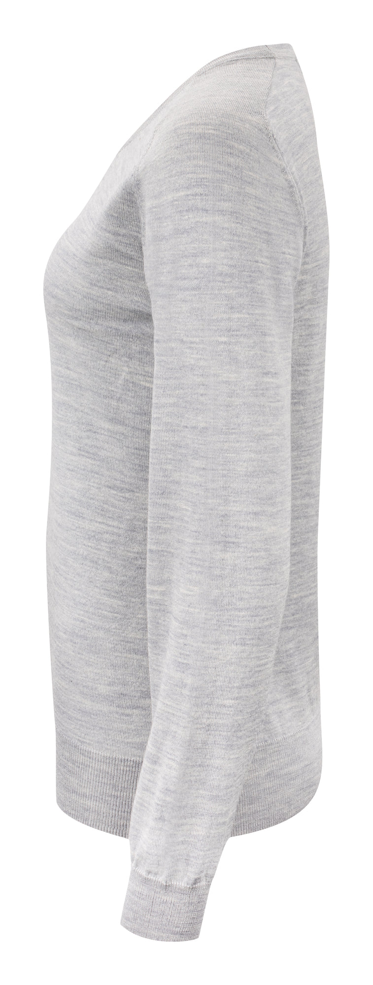 Merino V-Neck Woman Light Grey Melange