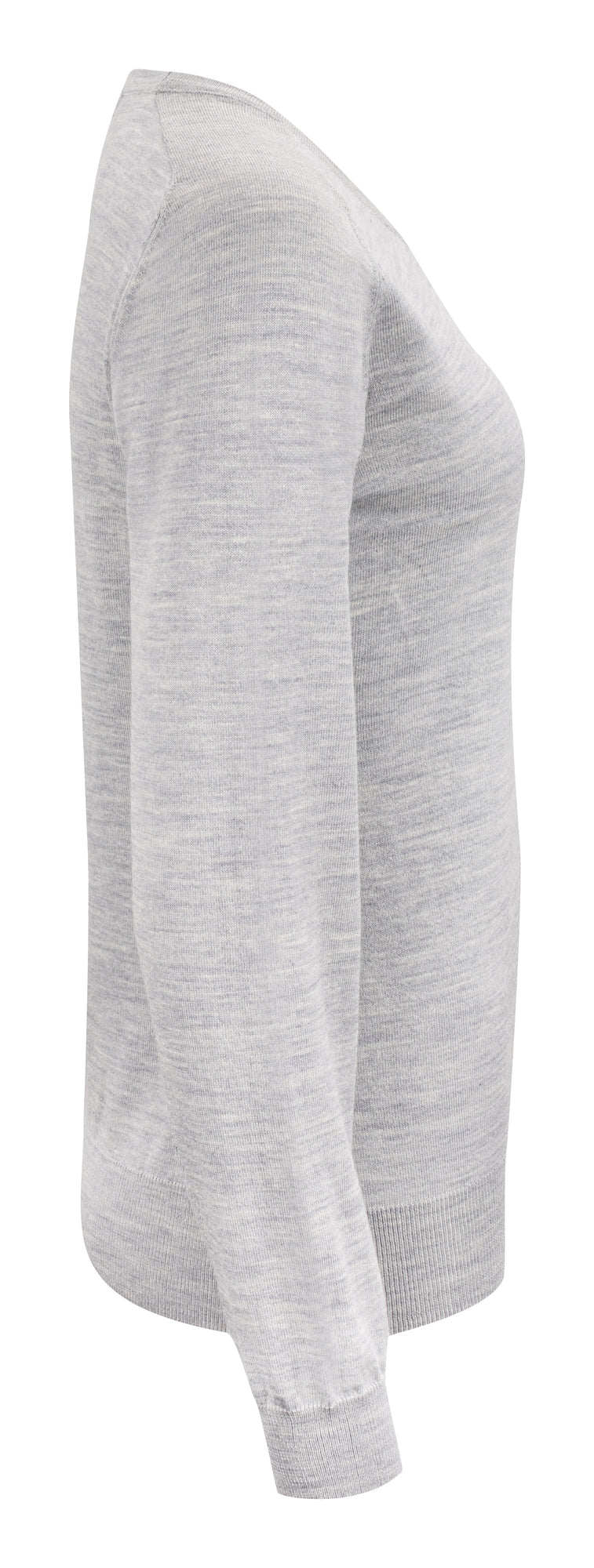 Merino V-Neck Woman Light Grey Melange