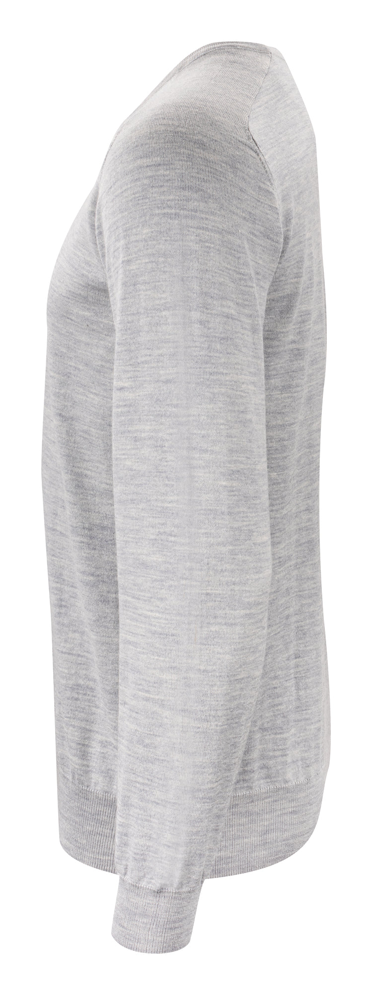 Merino U-Neck Light Grey Melange