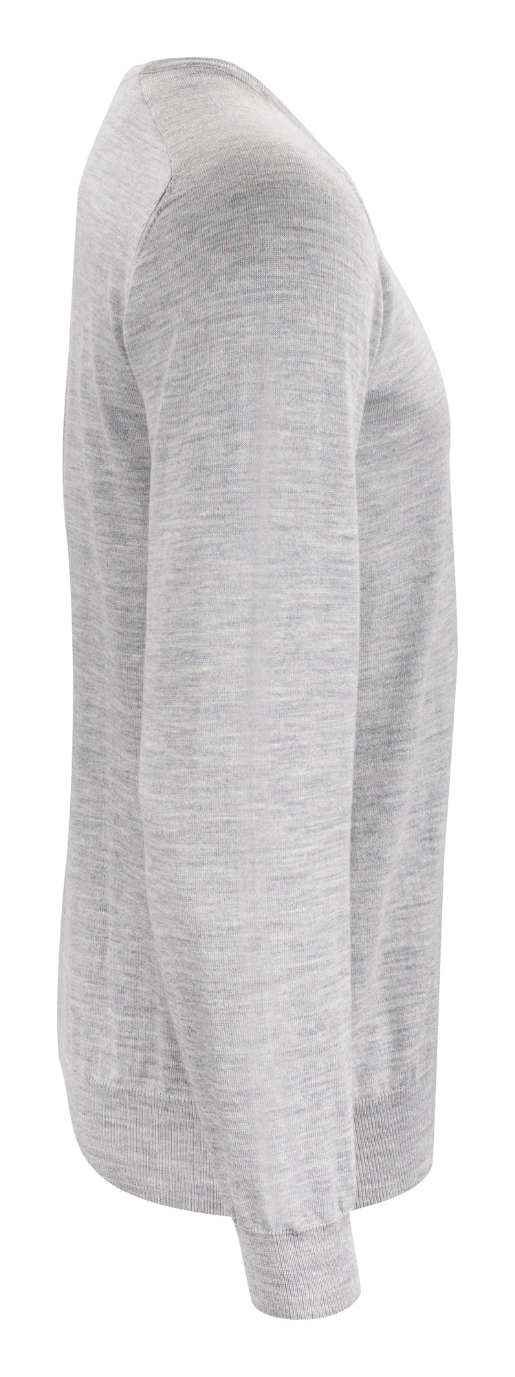 Merino U-Neck Light Grey Melange