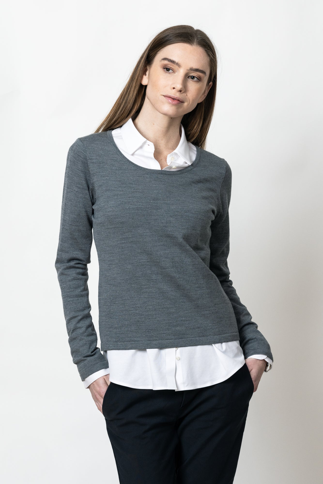 Merino U Woman Dark Grey Melange