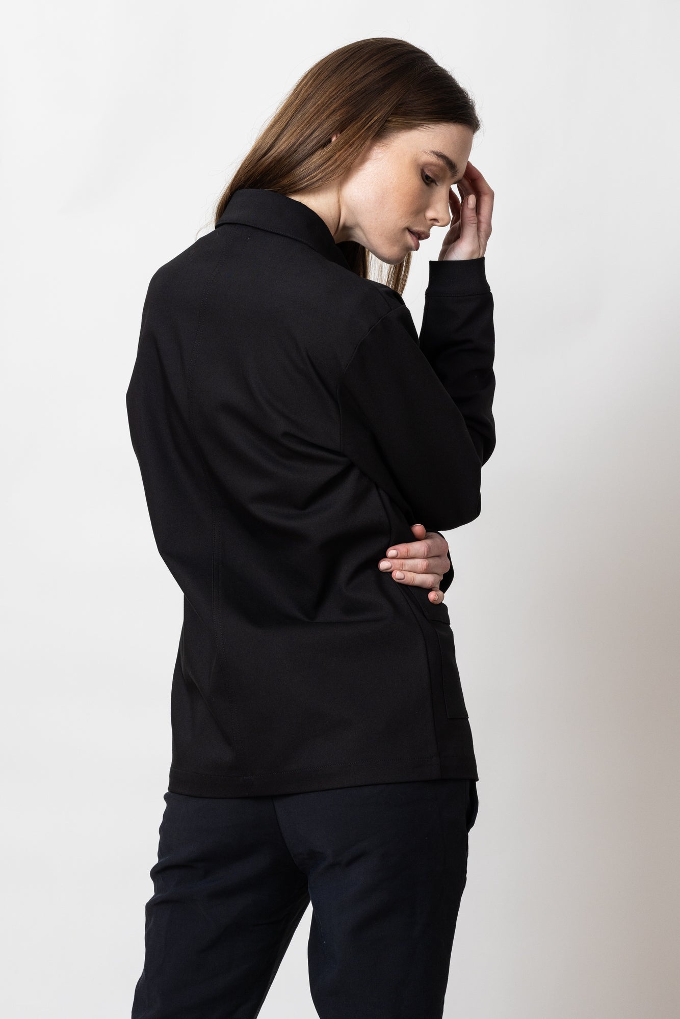Patch Pocket Overshirt Unisex Black