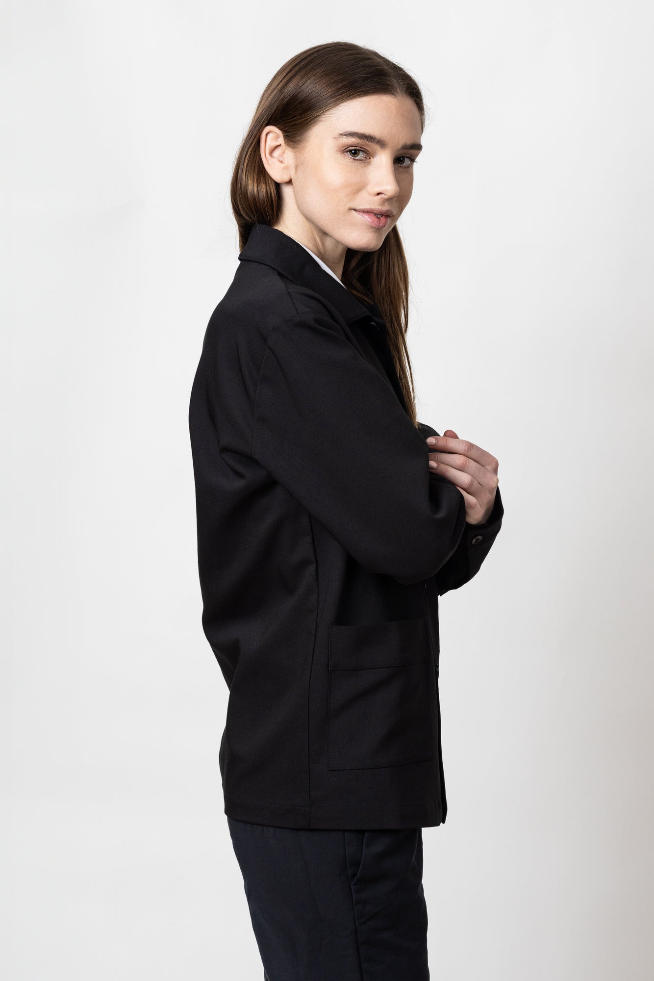 Patch Pocket Overshirt Unisex Black