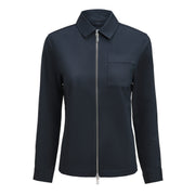Modern Zip Overshirt Woman Navy
