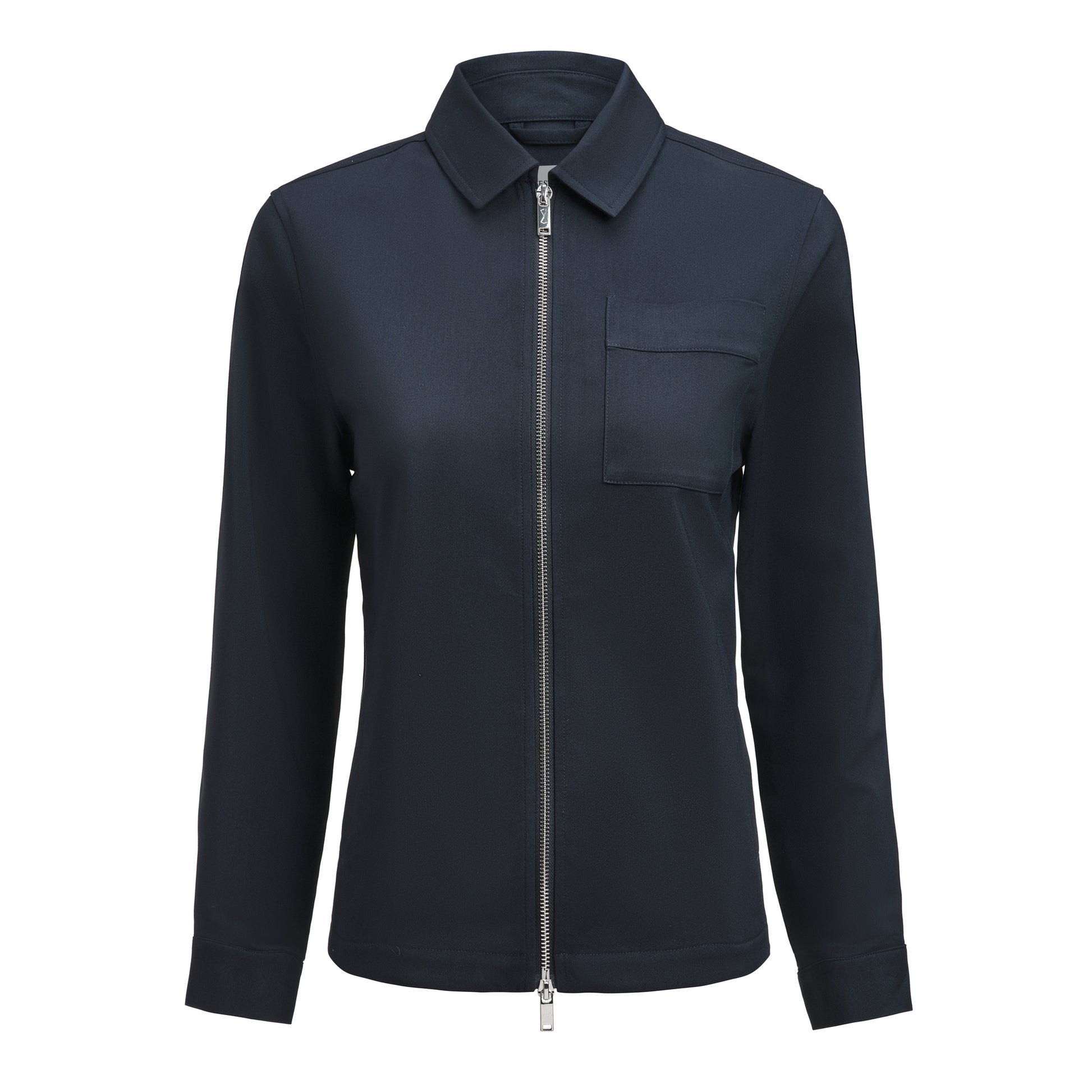 Modern Zip Overshirt Woman Navy