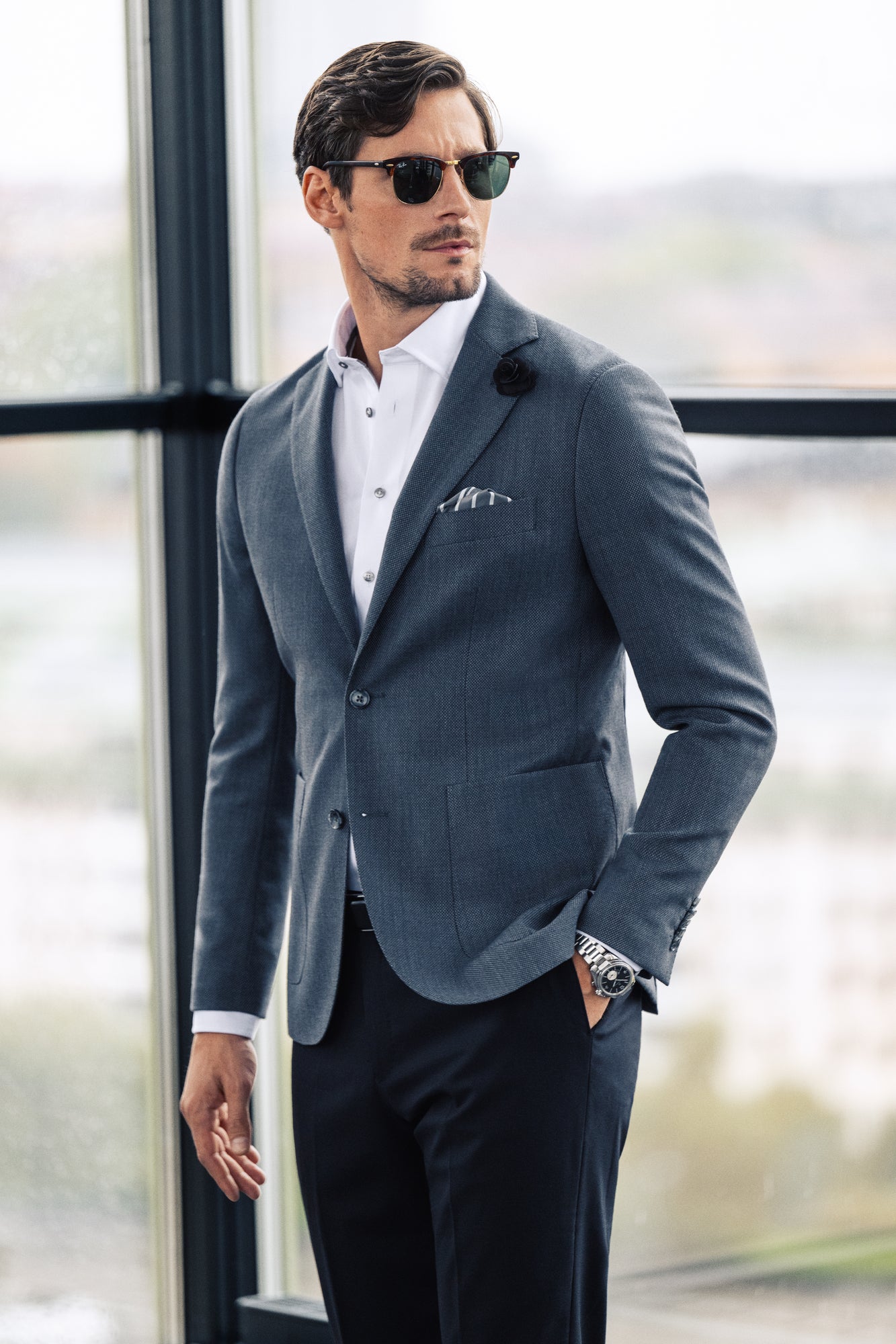 JH&F Club Blazer 30 Grey Melange