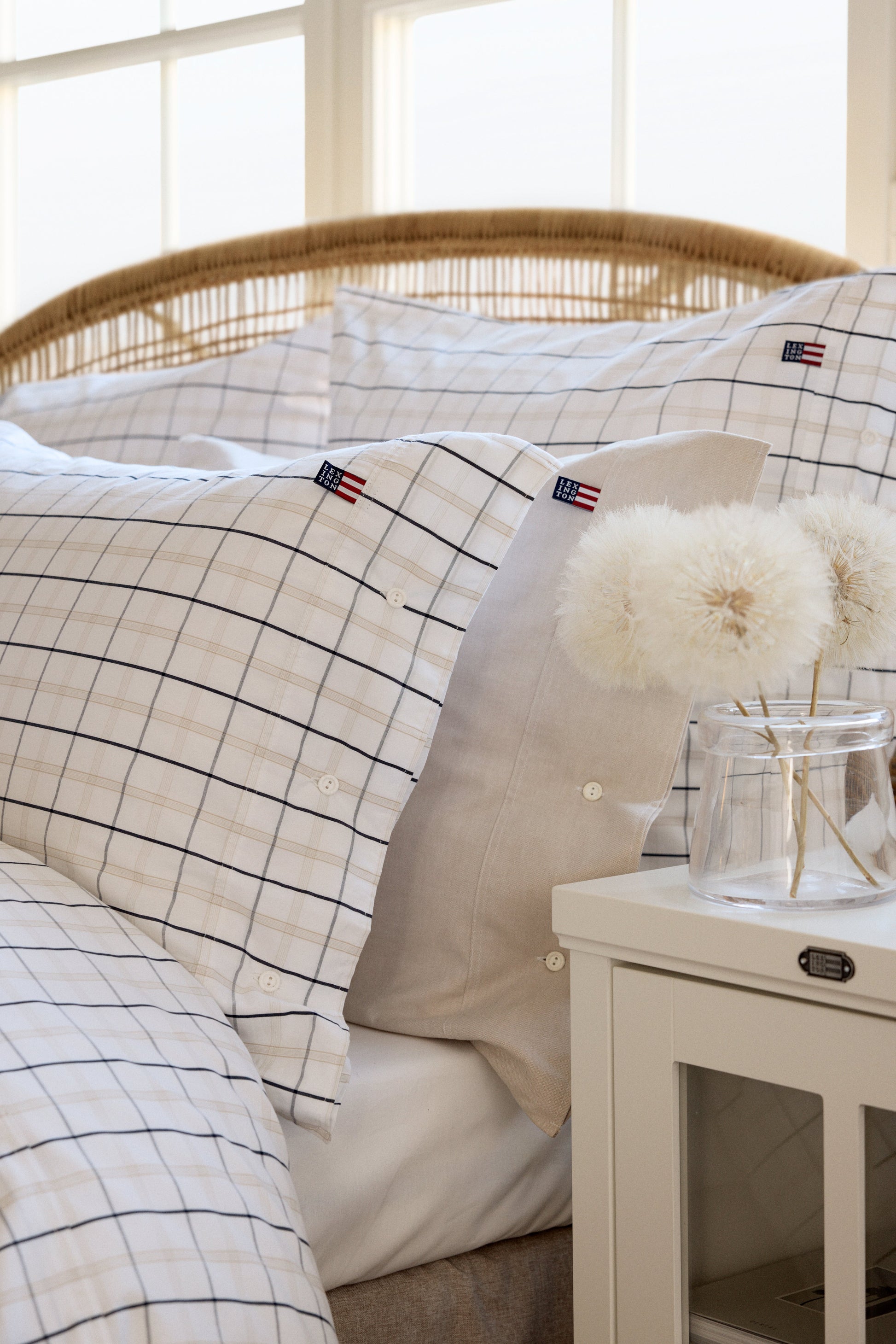 ICONS CHECKED COTTON POPLIN PILLOWCASE - LX1000046