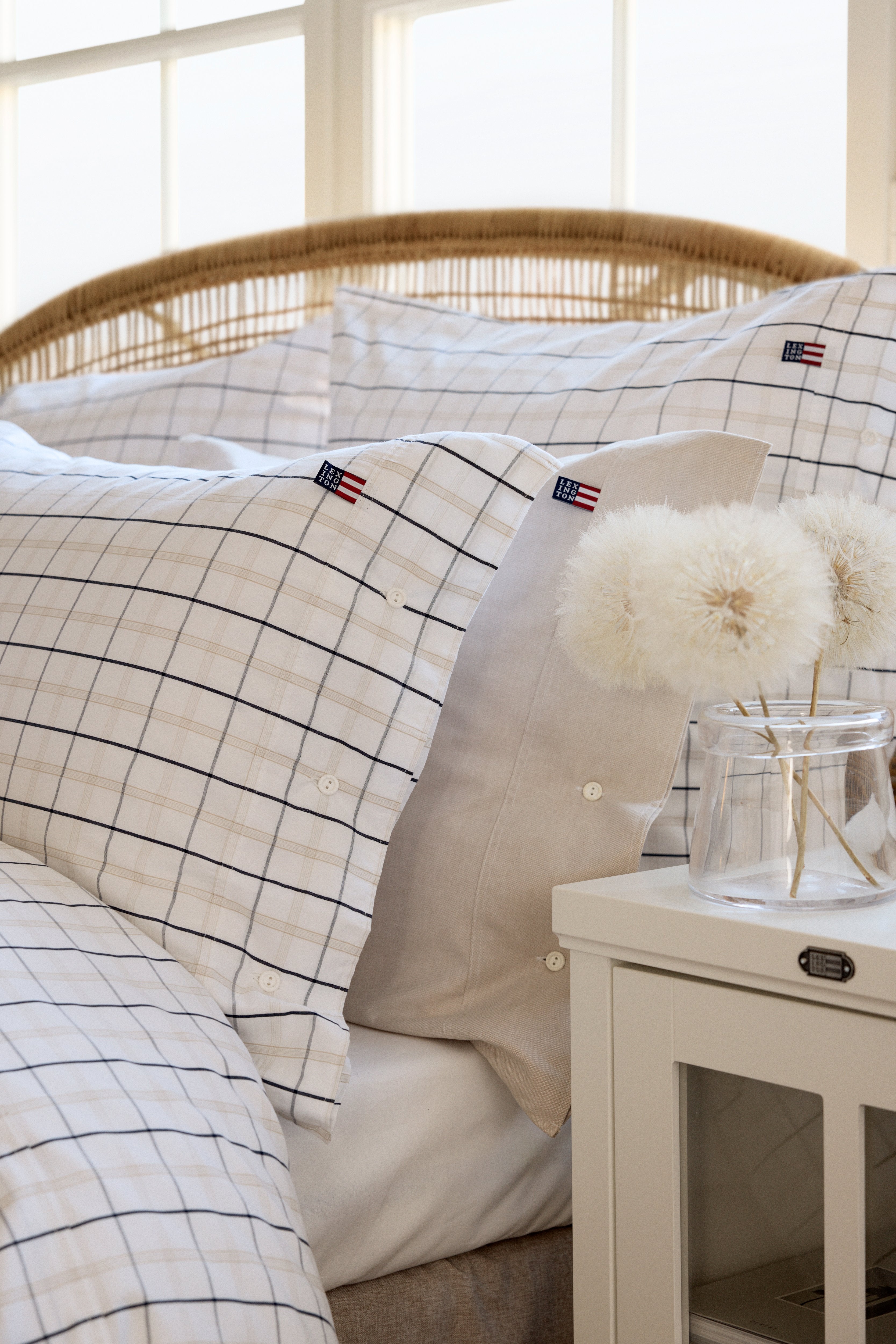 ICONS CHECKED COTTON POPLIN PILLOWCASE - LX1000046