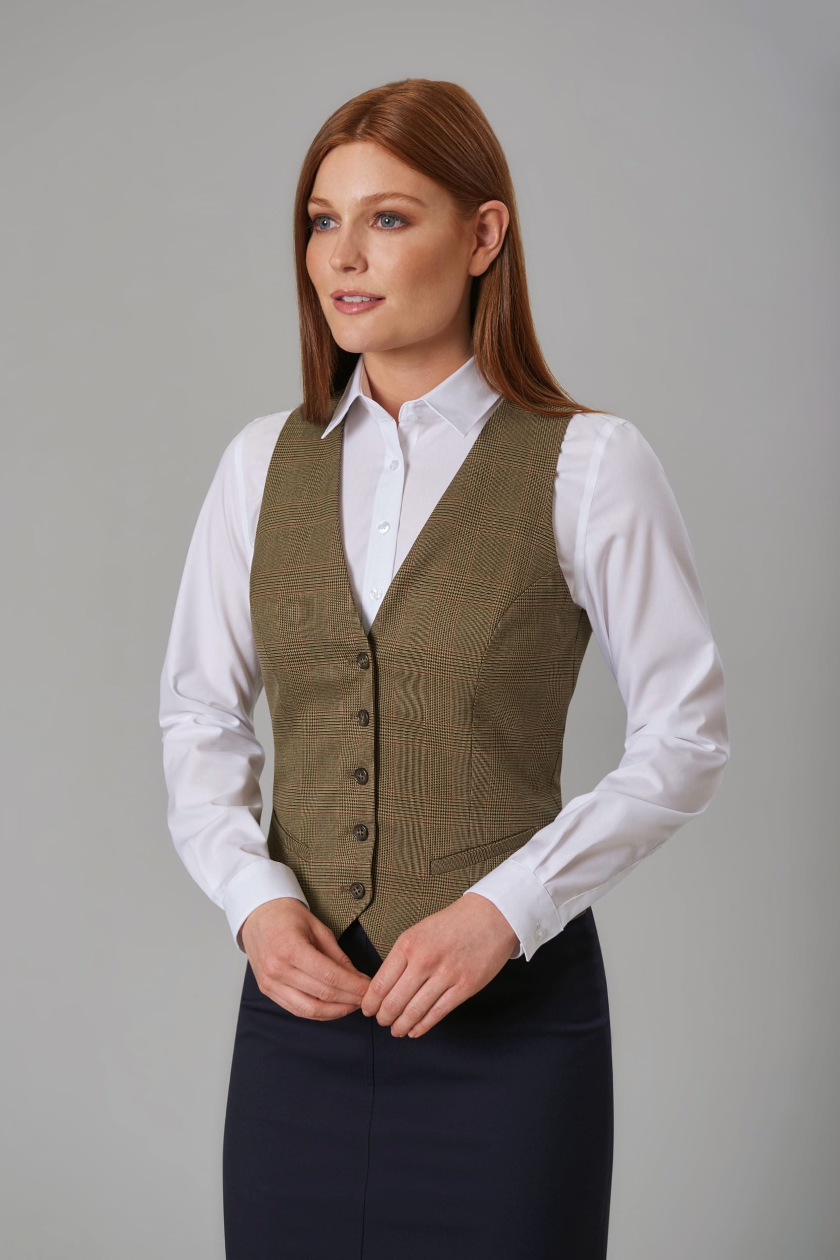 Olivia Check Waistcoat (D) - TV2363