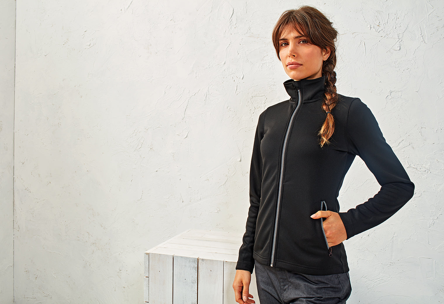 Ladies Spun Dyed Zip Sweat - P809