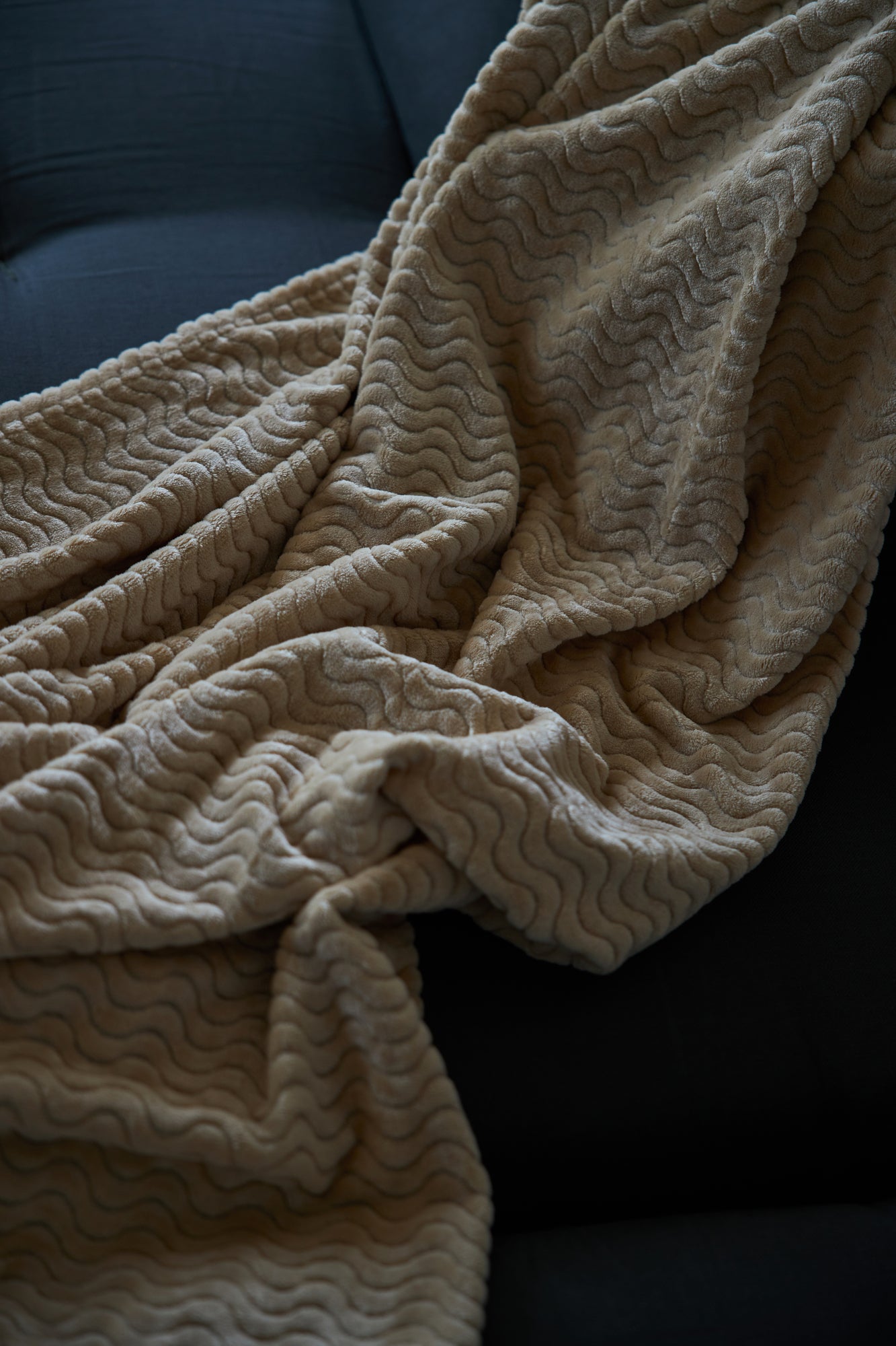 Agnes fleecepledd, beige