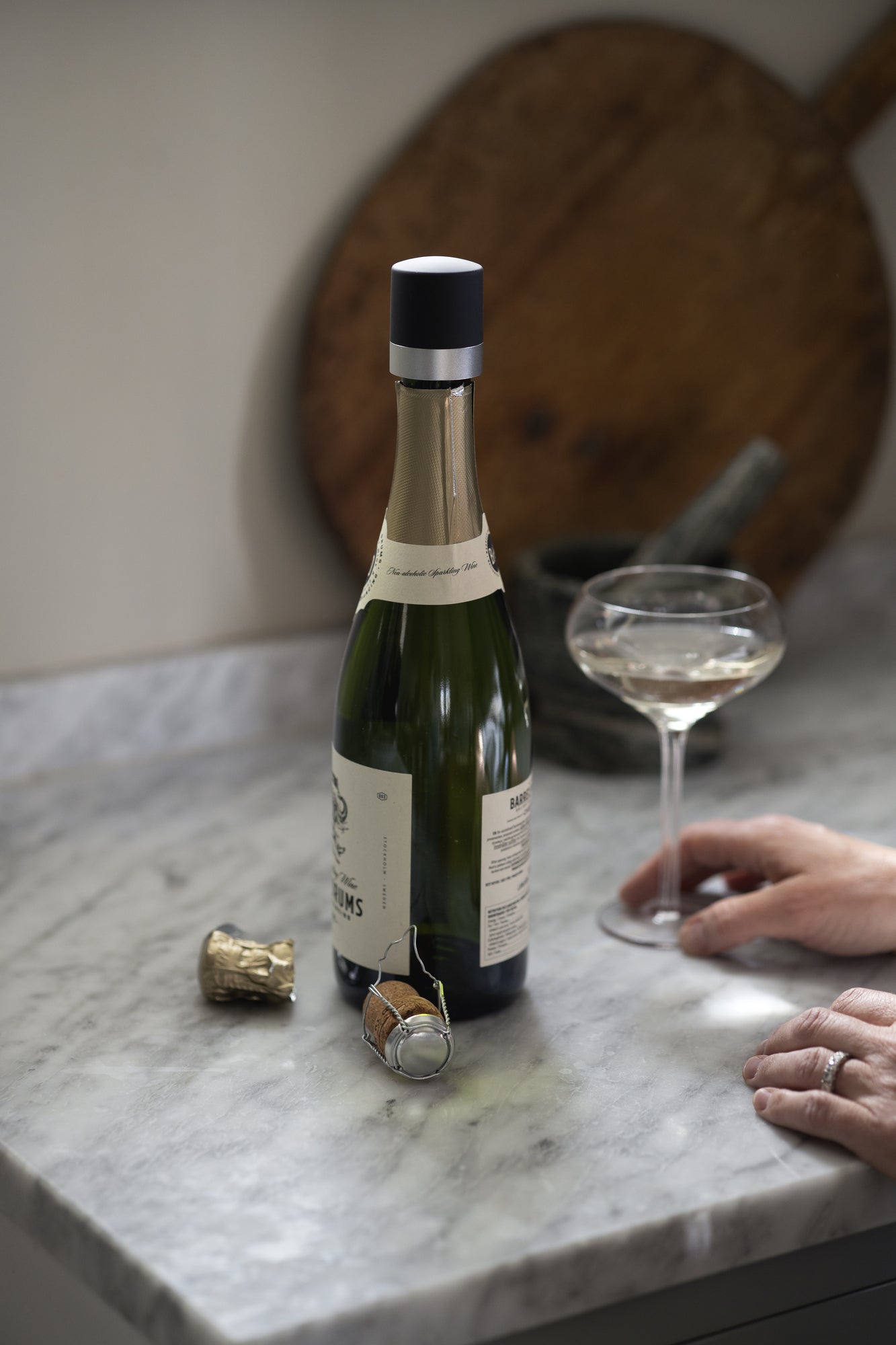 Axel vin- og champagnekork 2-pk. svart/sølv